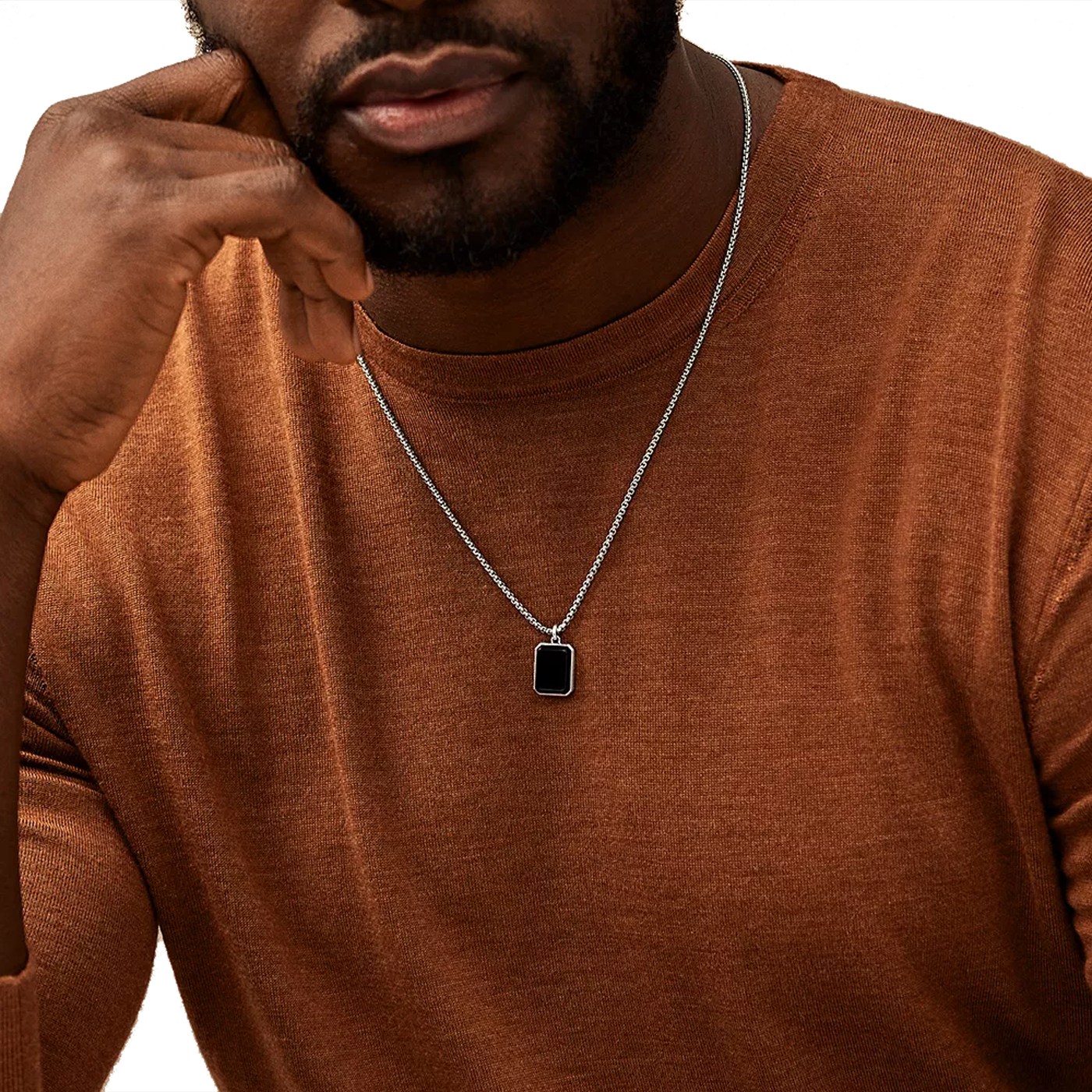 Kette Achat Edelstahl All Stacked Up