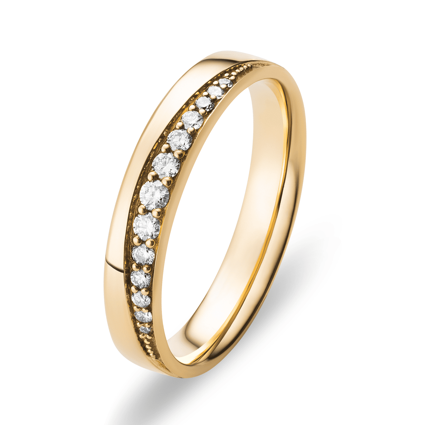 Trauring zus. ca. 0,17 ct. 585er Gelbgold Panama Trauring zus. ca. 0,17 ct. 585er Gelbgold Panama