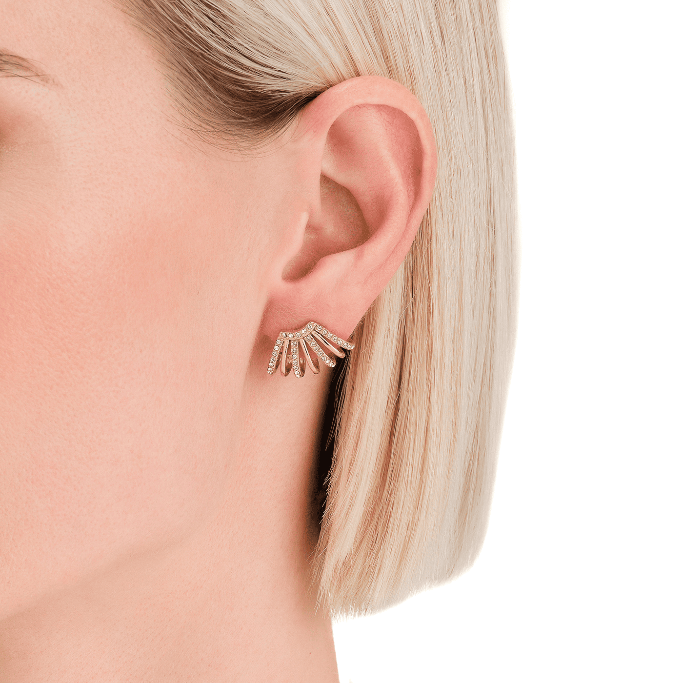 Ohrringe Zirkonia Edelstahl gelb vergoldet Tennis