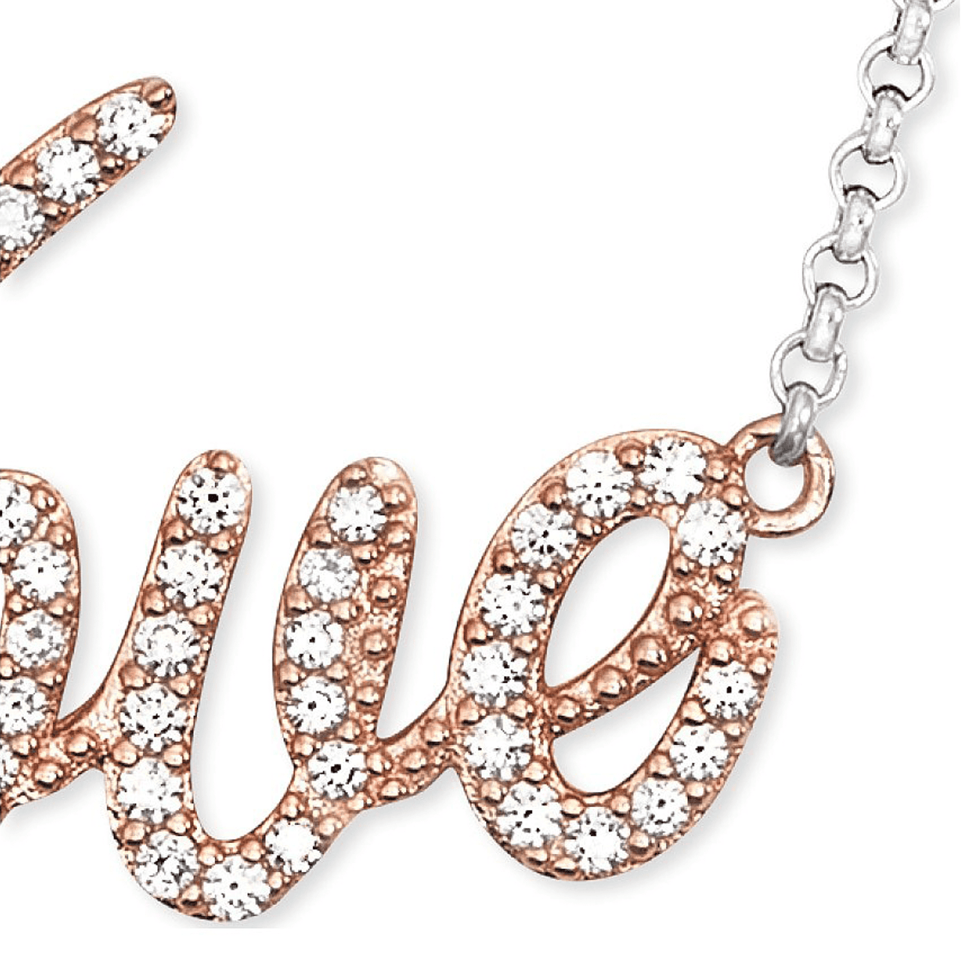 Kette Zirkonia 925er Silber Bicolor Love - Wish Kette Zirkonia 925er Silber Bicolor Love - Wish