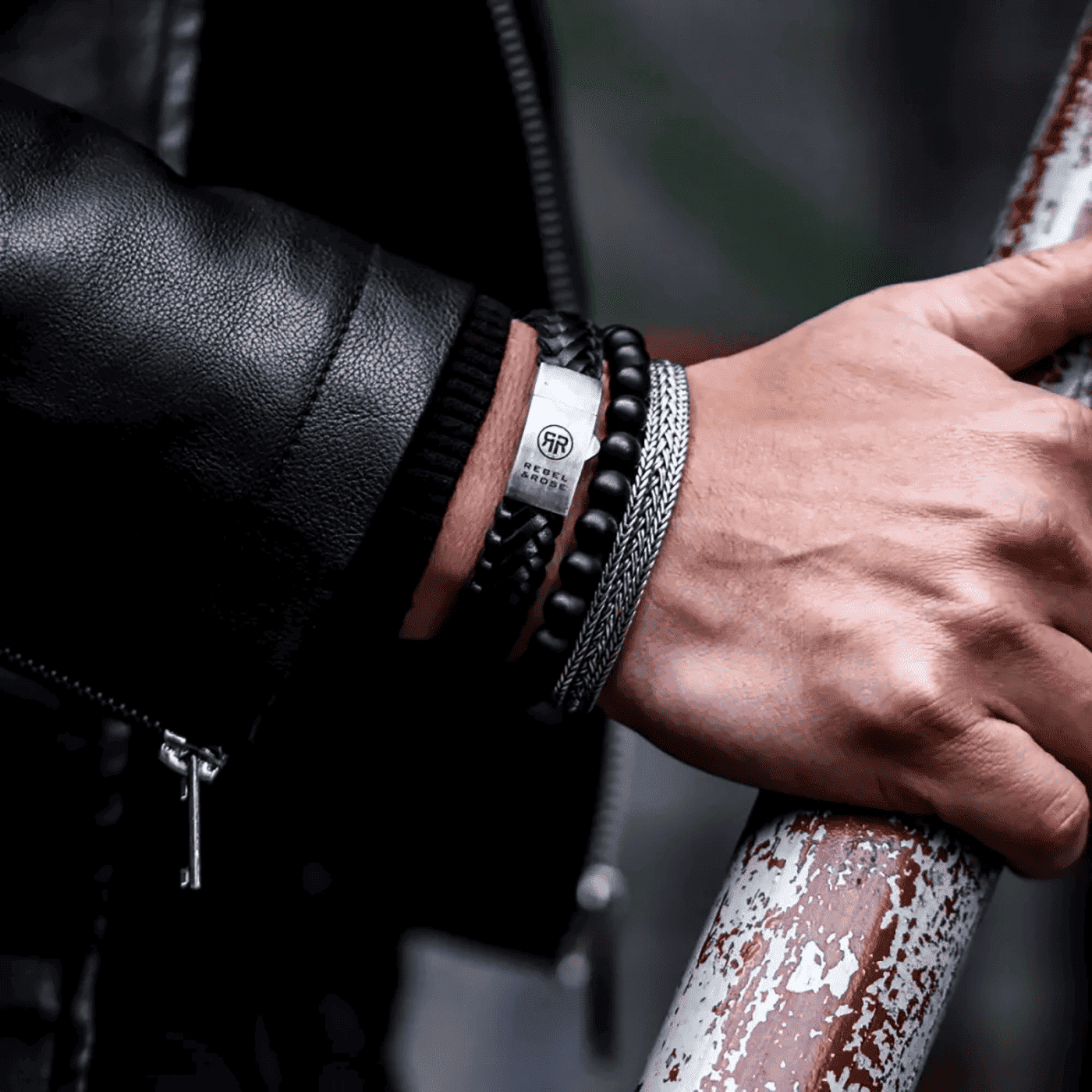 Armband 925er Silber Braided Raw Matt Black Armband 925er Silber Braided Raw Matt Black