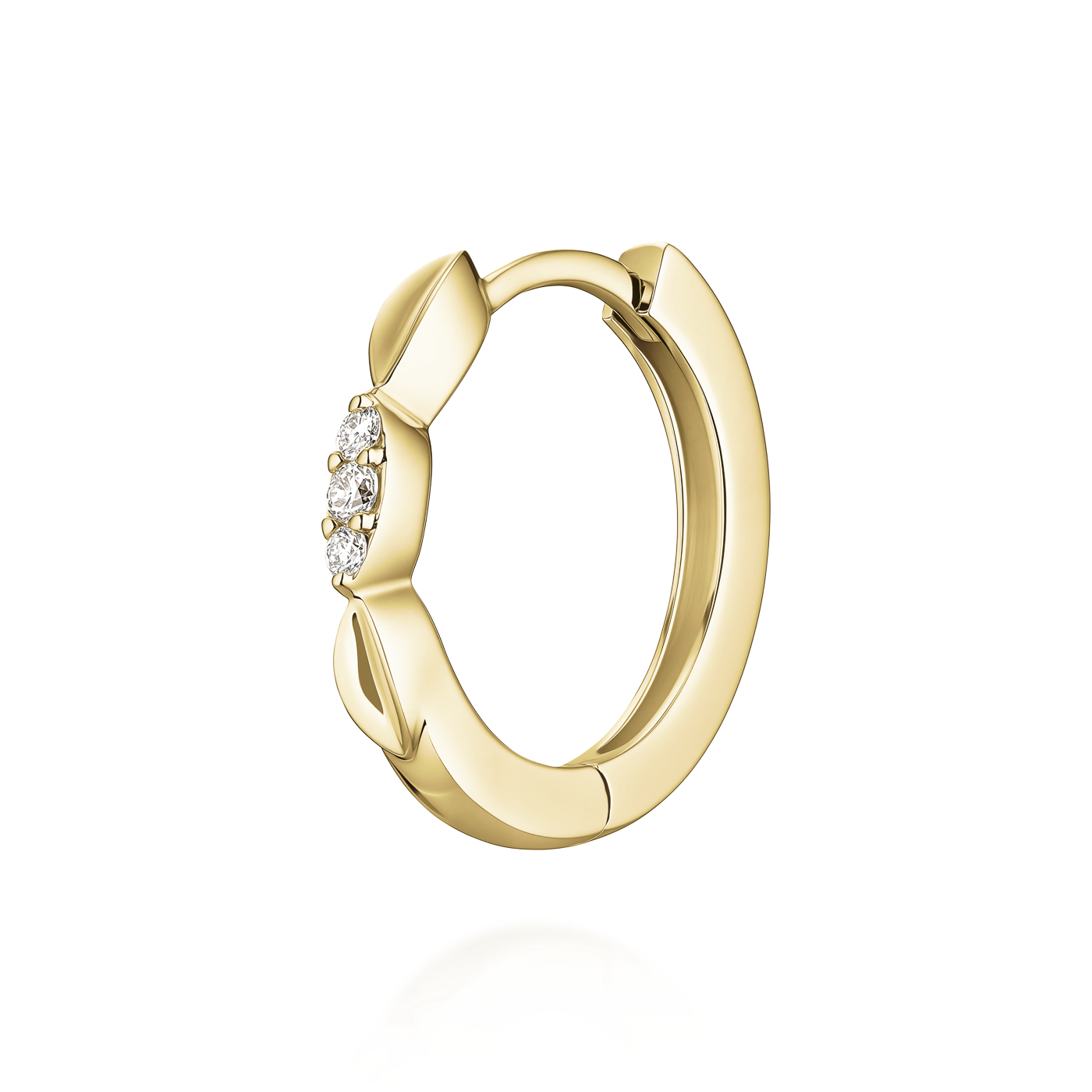 Ohrringe syn. Diamant zus. 0,036ct. 585er Gelbgold