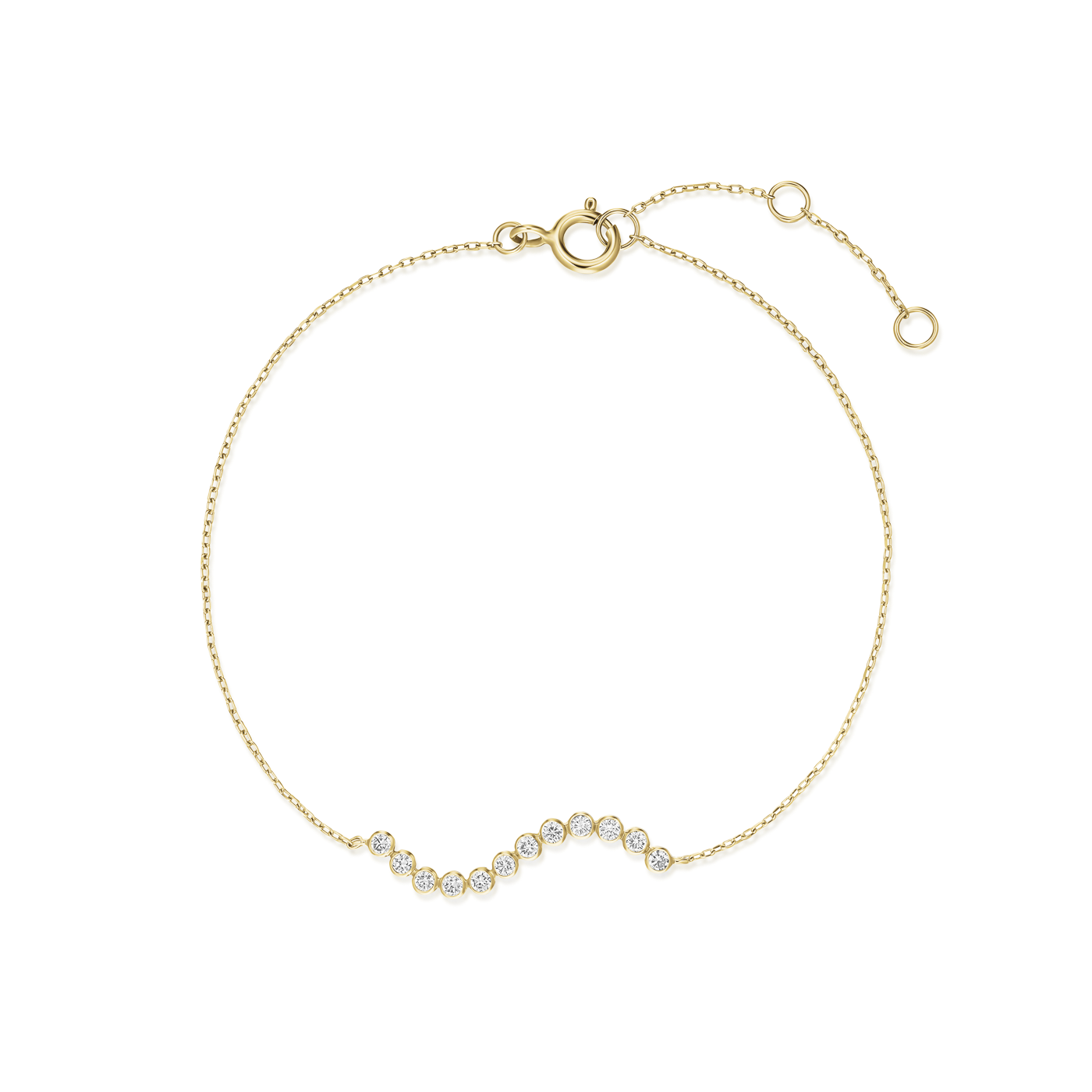 Armband syn. Diamant zus. 0,12ct. 585er Gelbgold Lustre Armband syn. Diamant zus. 0,12ct. 585er Gelbgold Lustre