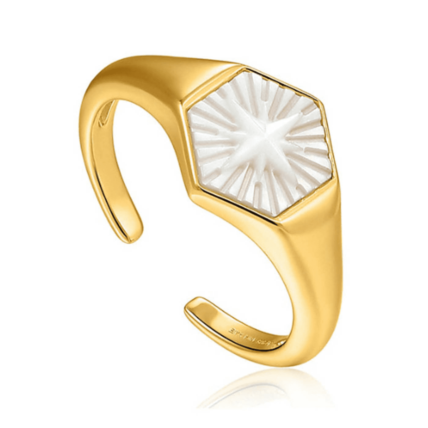 Ring Perlmutt 925er Silber gelb vergoldet Wild Soul Ring Perlmutt 925er Silber gelb vergoldet Wild Soul
