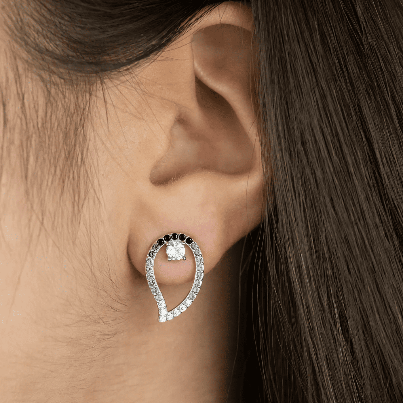 Ohrringe Zirkonia 925er Silber Yin Yang Ohrringe Zirkonia 925er Silber Yin Yang