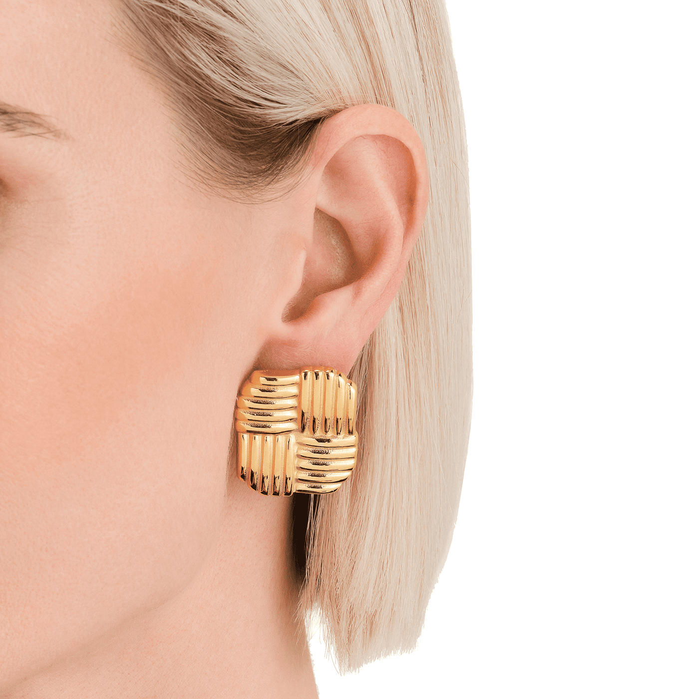 Ohrringe Edelstahl gelb vergoldet Modern Vintage