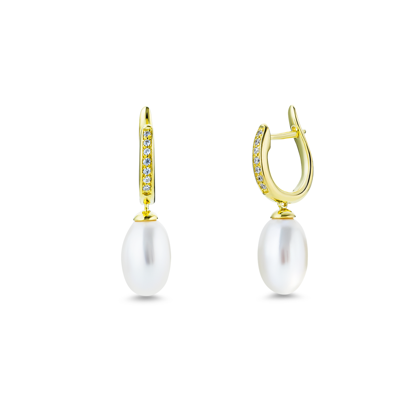 Perlenohrringe Zirkonia 925er Silber 