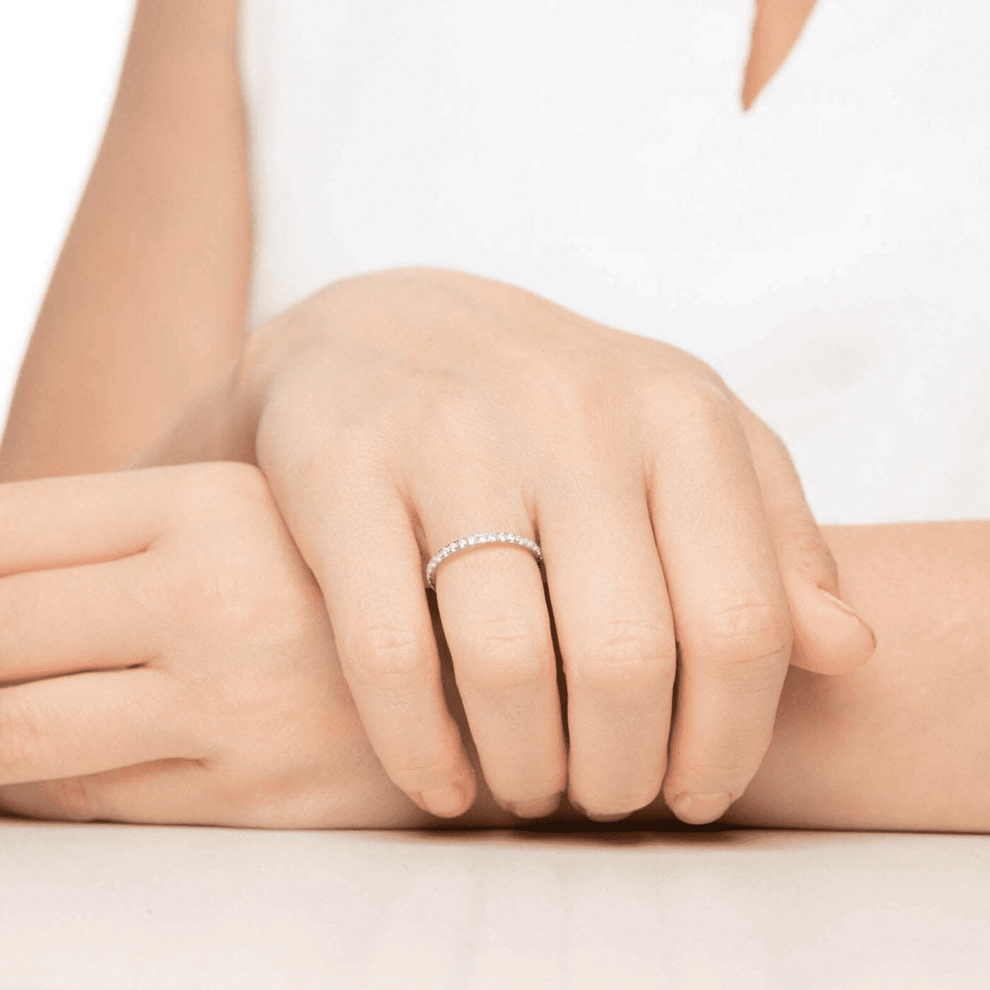 Ring Zirkonia 375er Weißgold 