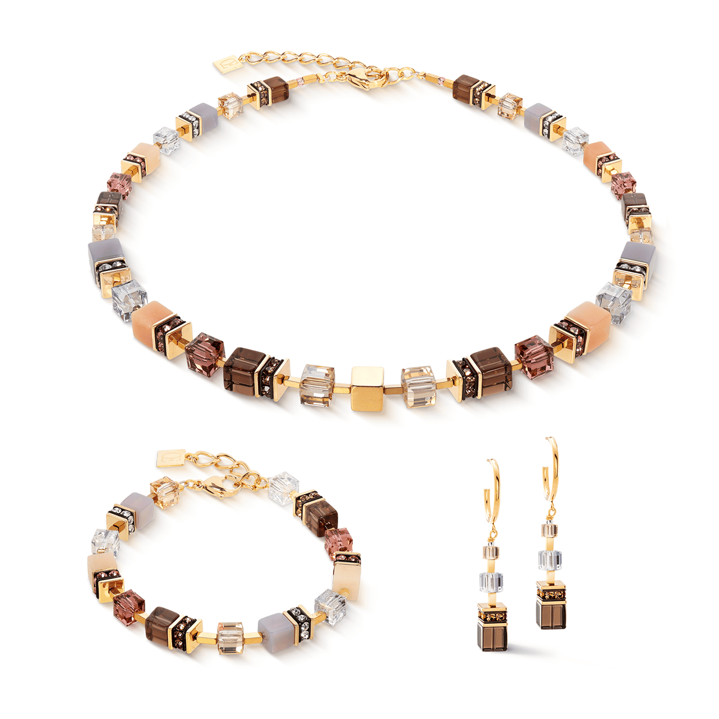 Armband Edelstahl gelb vergoldet GeoCUBE® Armband Edelstahl gelb vergoldet GeoCUBE®