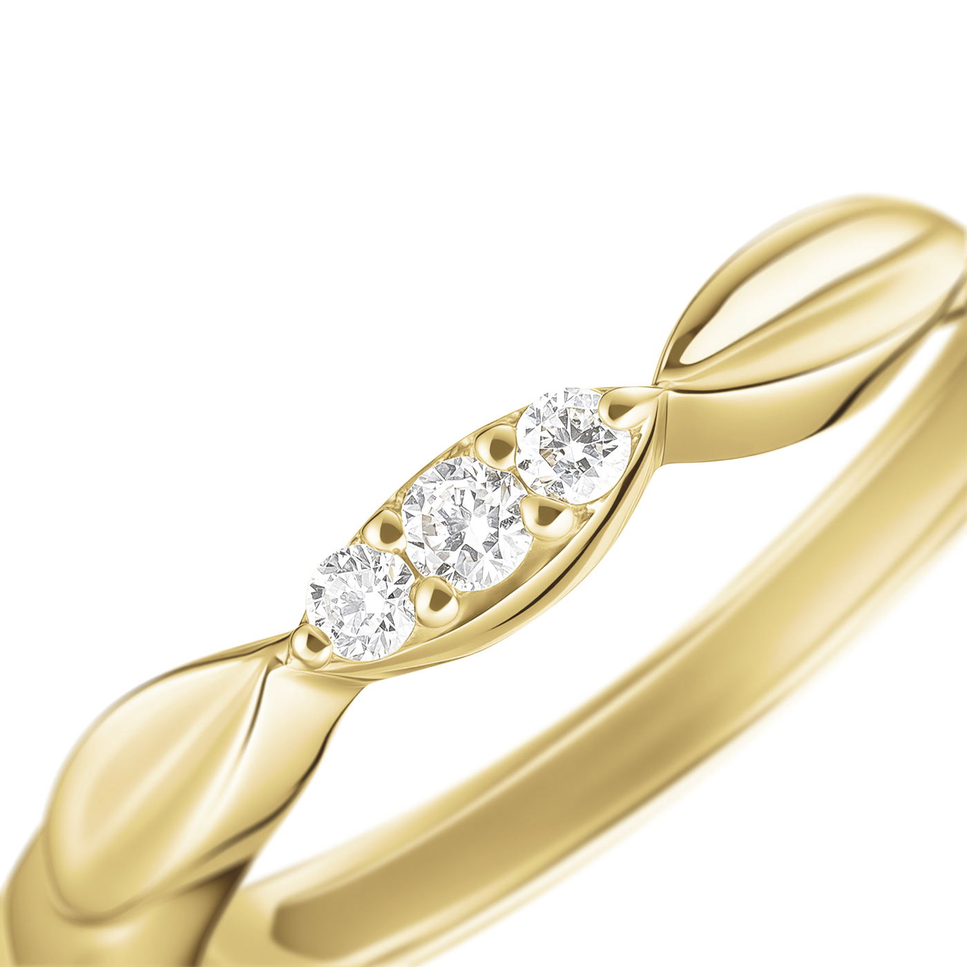 Ohrringe syn. Diamant zus. 0,036ct. 585er Gelbgold