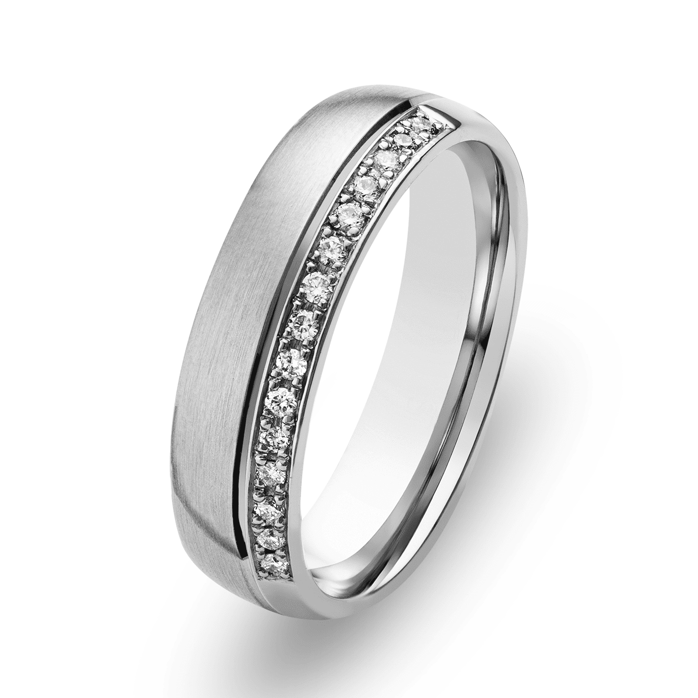 Trauring zus. ca. 0,07 ct. 600er Platin Rom Trauring zus. ca. 0,07 ct. 600er Platin Rom