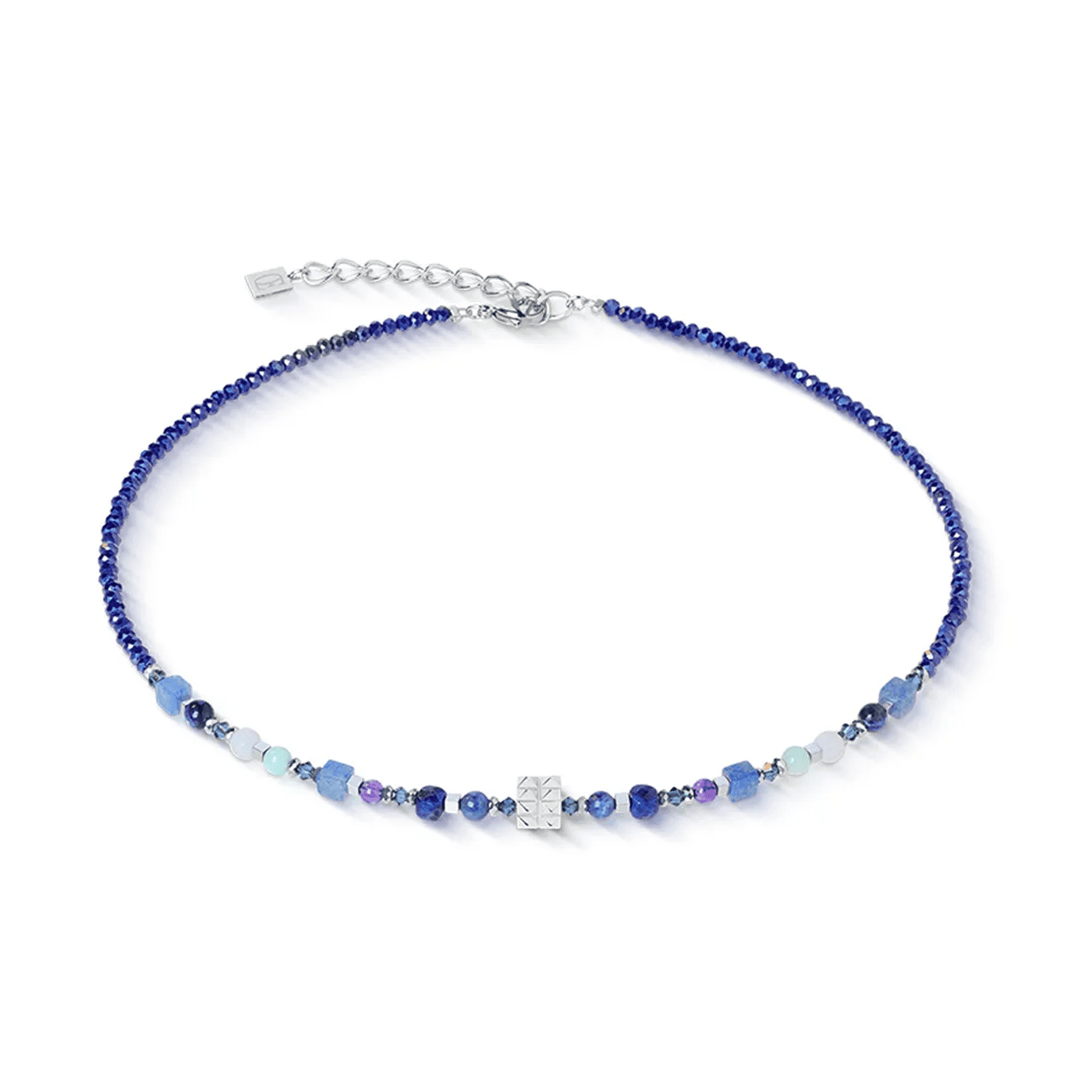 Edelsteinkette Edelstahl gelb vergoldet Shape Mix Spikes Blue Moon Edelsteinkette Edelstahl gelb vergoldet Shape Mix Spikes Blue Moon