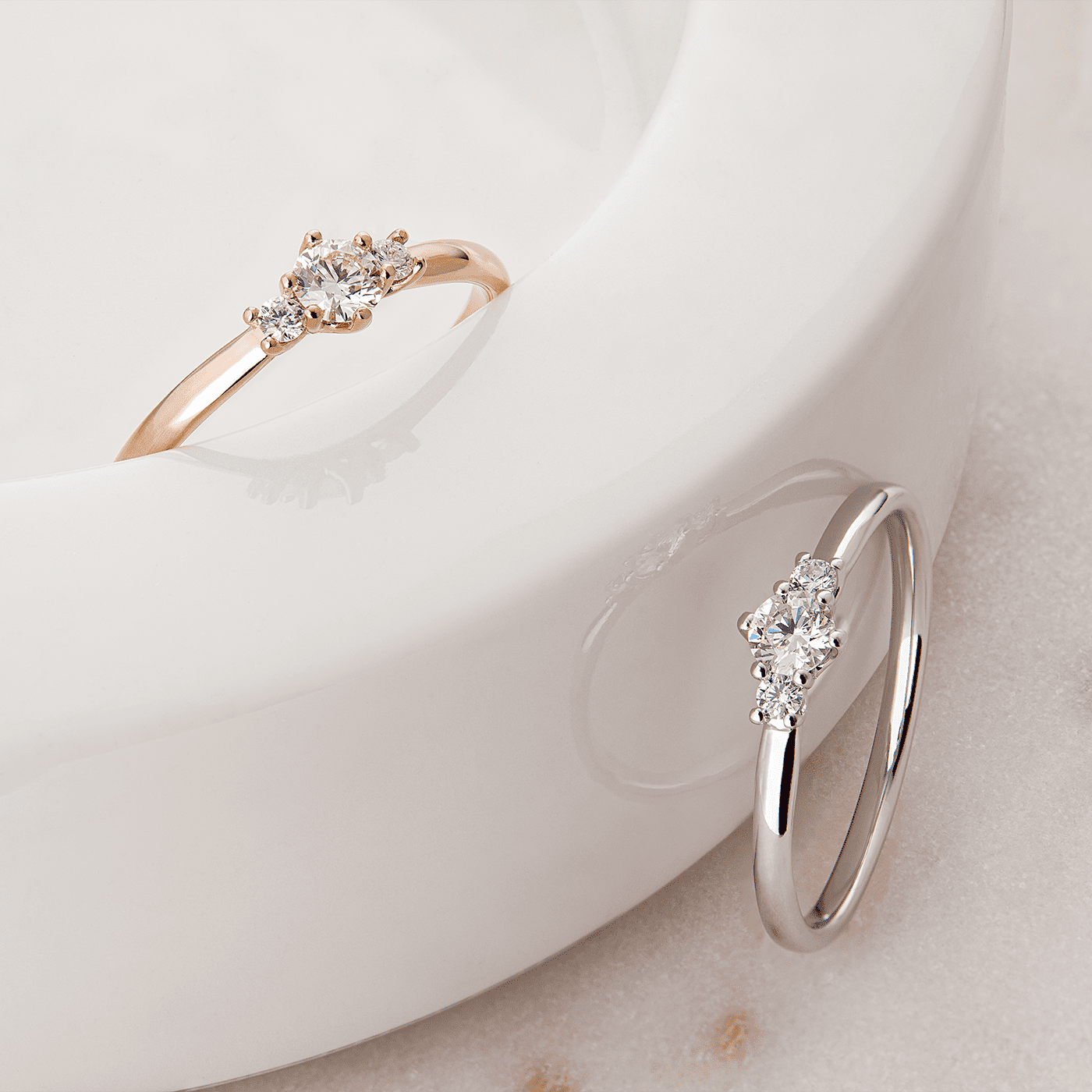 Ring Diamant zus. ca. 0,25 ct. 585er Weißgold Rose Ring Diamant zus. ca. 0,25 ct. 585er Weißgold Rose