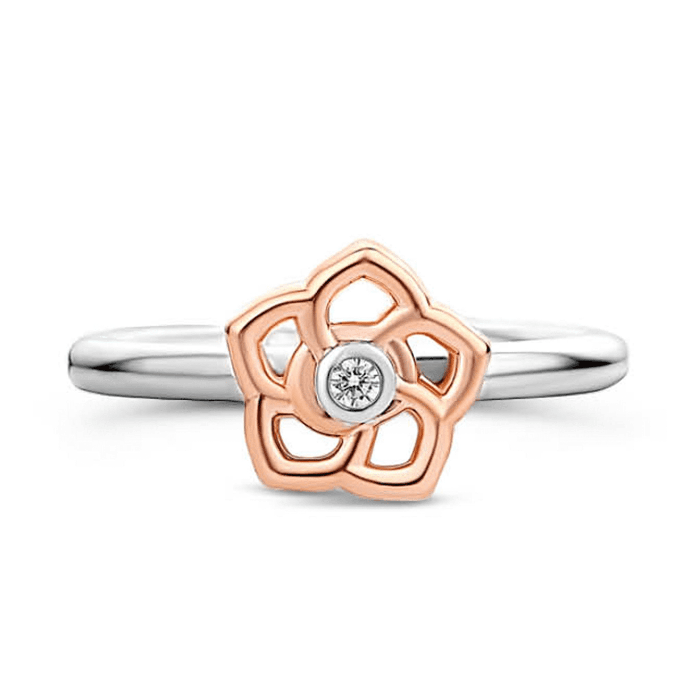 Ring Zirkonia 925er Silber bicolor Floral Desires
