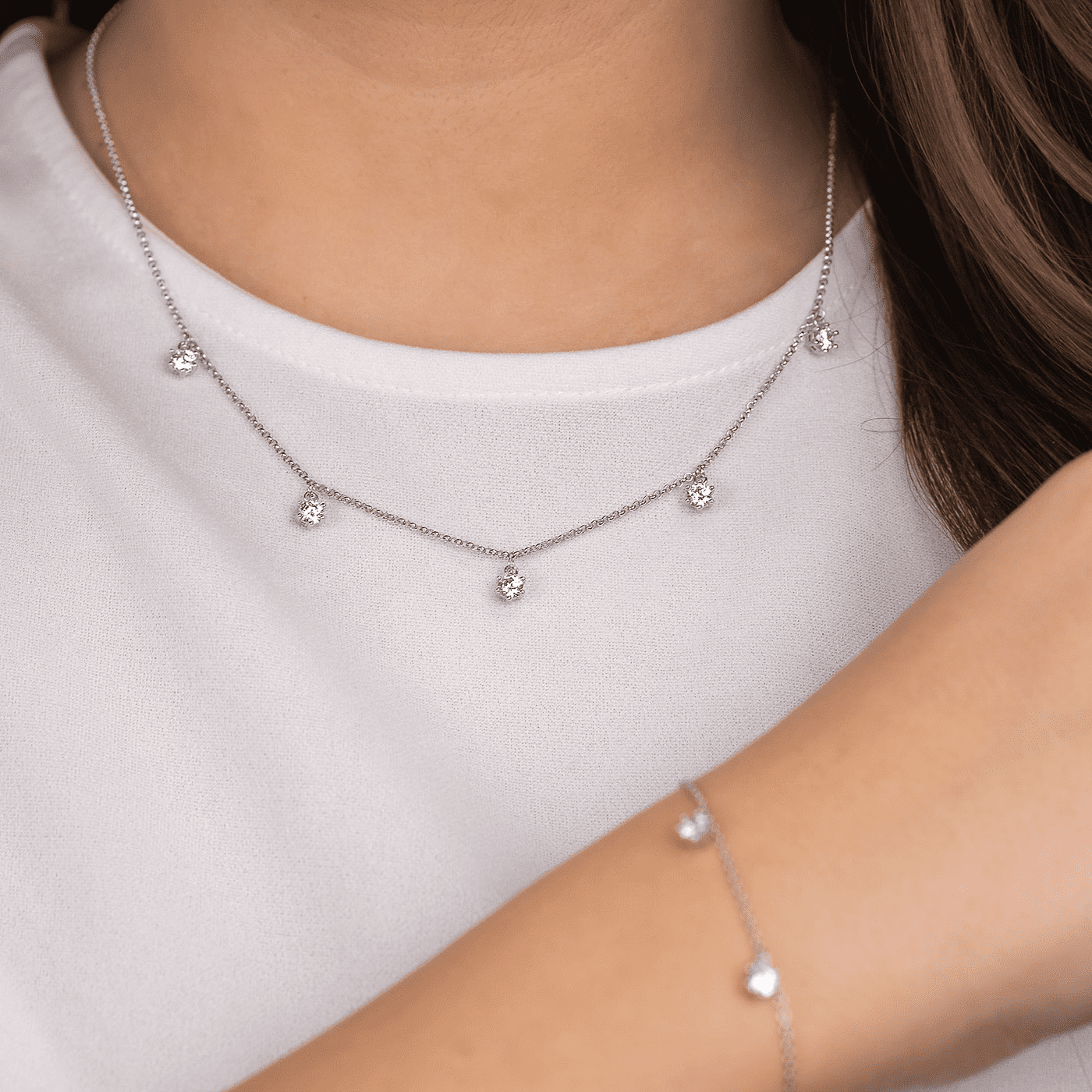 Kette Zirkonia 925er Silber Shiny