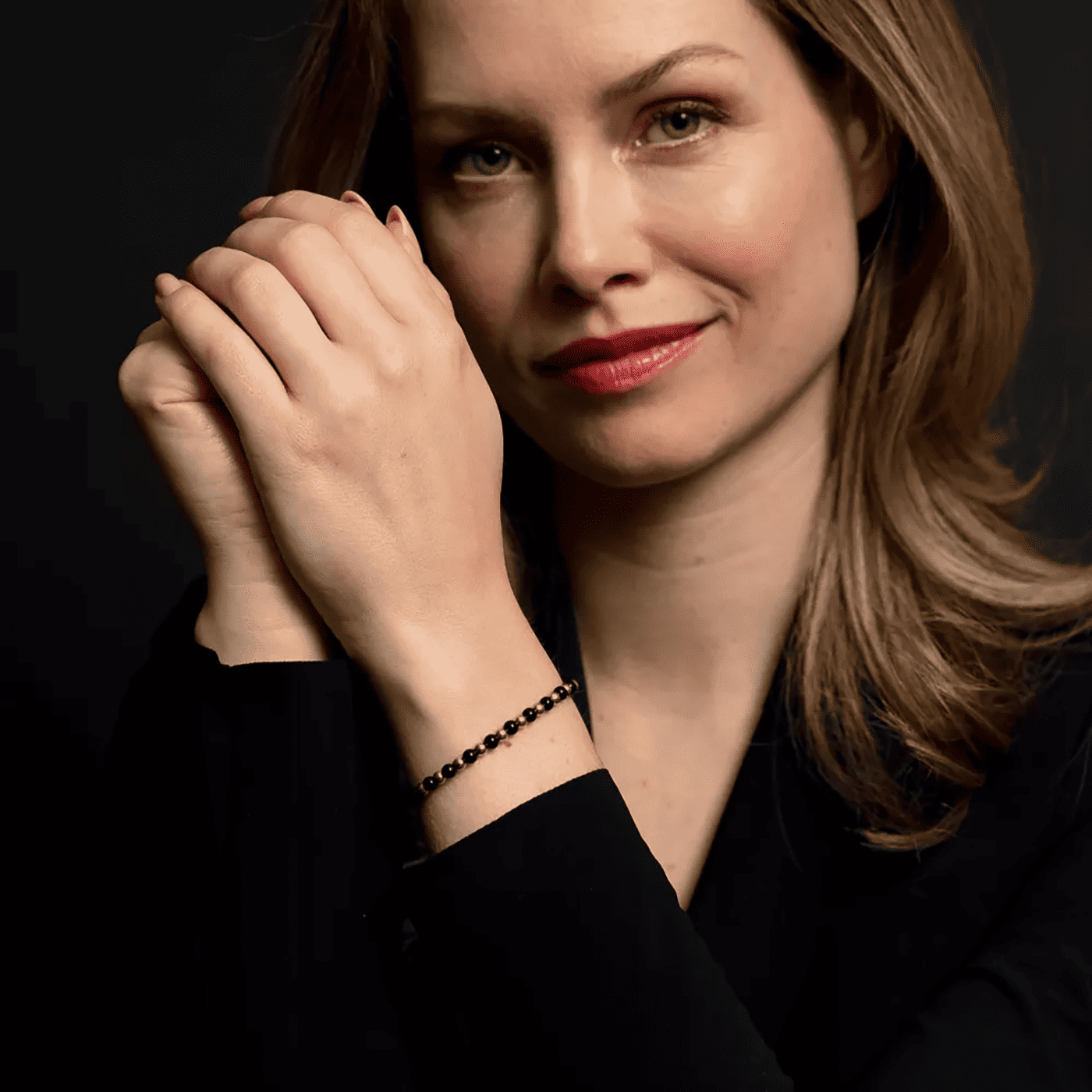 Armband Edelstahl gelb vergoldet Mix Black Madonna