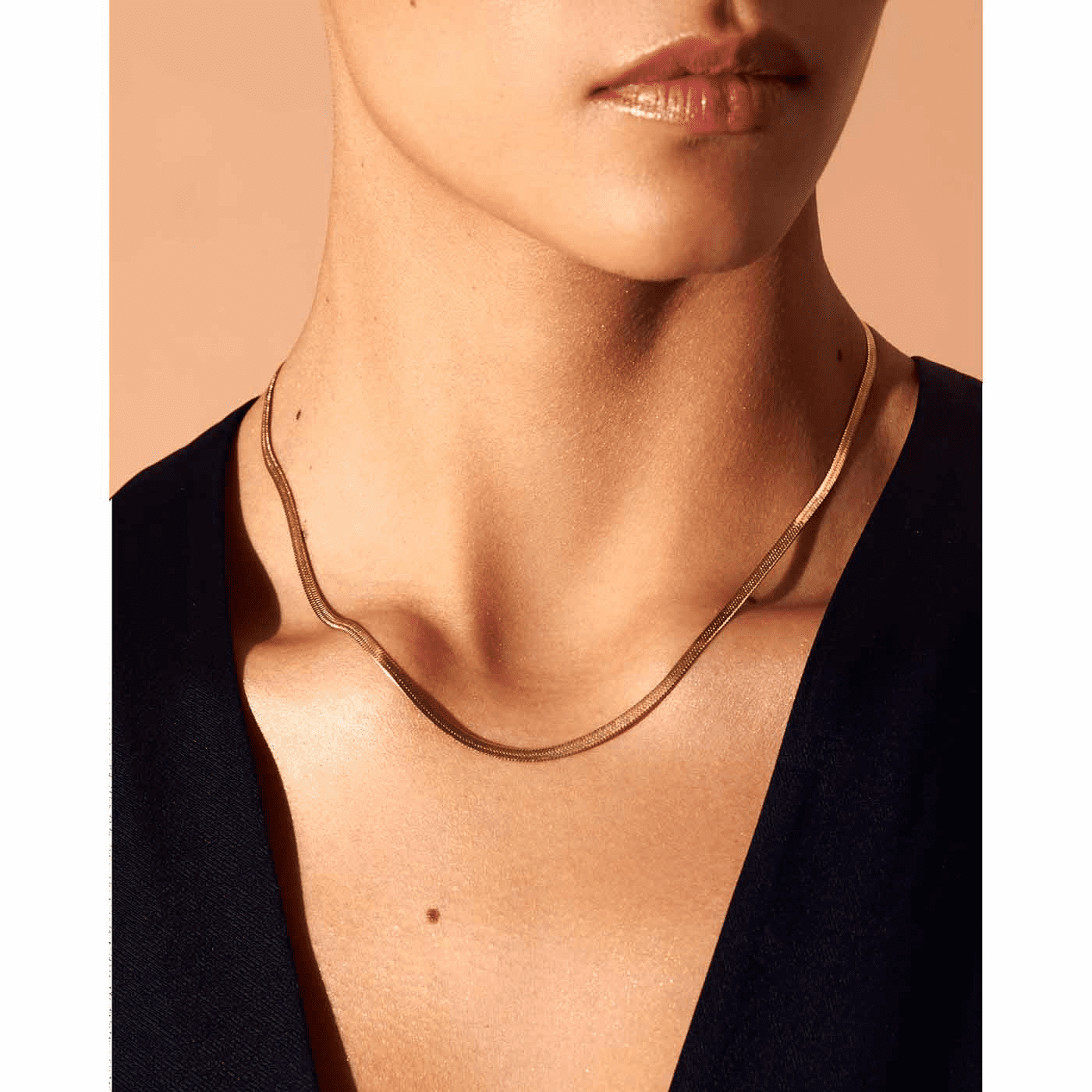 Edelstahlkette gelb vergoldet Snake