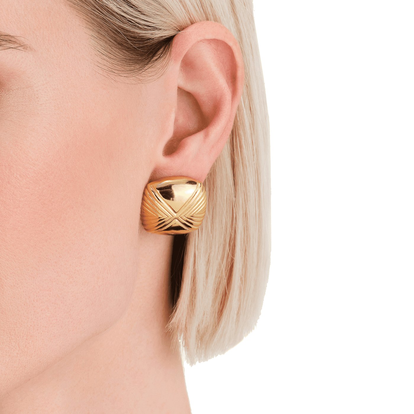 Ohrringe Edelstahl gelb vergoldet Modern Vintage