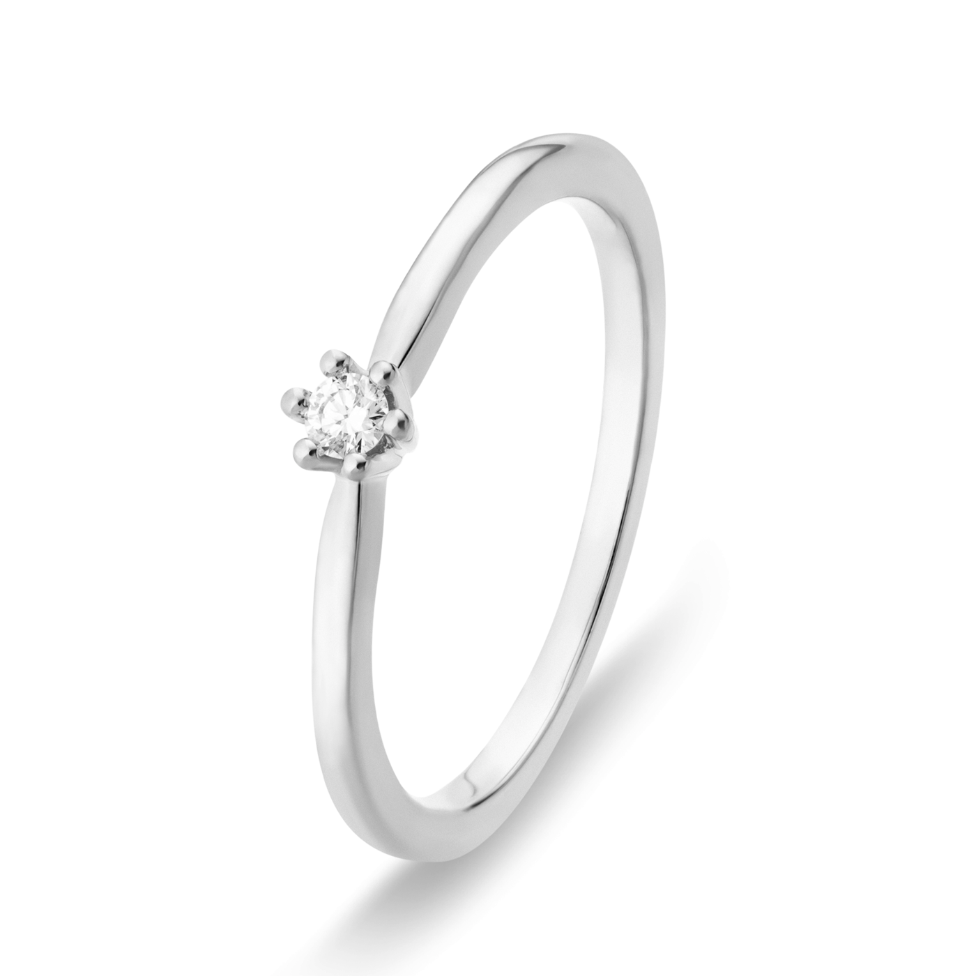Ring Diamant ca. 0,05 ct. 333er Weißgold Pure Solitär Ring Diamant ca. 0,05 ct. 333er Weißgold Pure Solitär