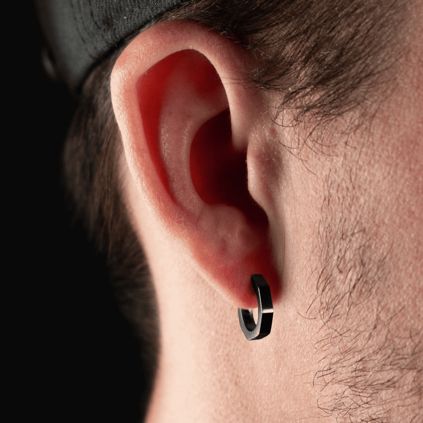 Einzelohrring Edelstahl schwarz Francesco Einzelohrring Edelstahl schwarz Francesco