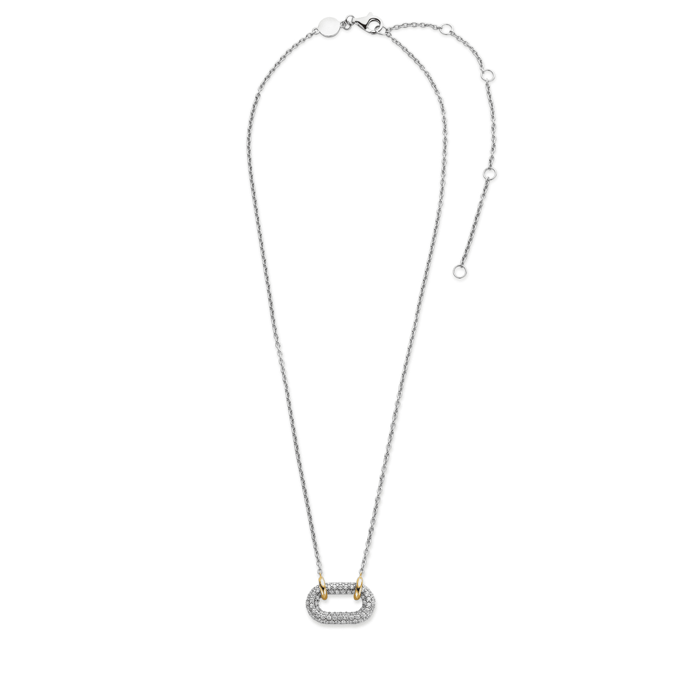 Kette Zirkonia 925er Silber Bicolor 