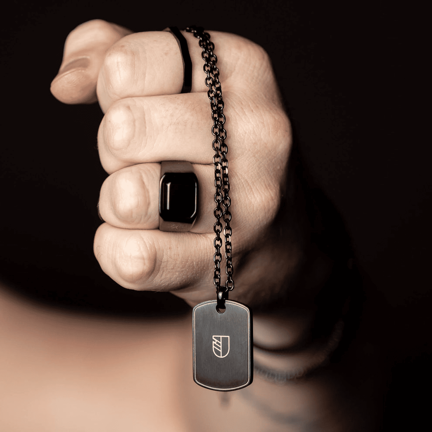 Kette Edelstahl schwarz Francesco Kette Edelstahl schwarz Francesco