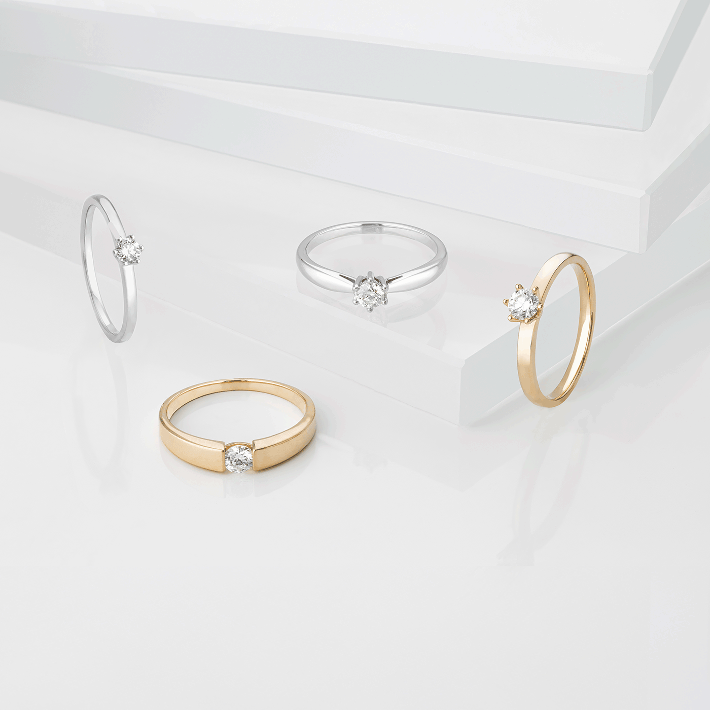 Ring Diamant ca. 0,20 ct. 333er Weißgold Select Solitär