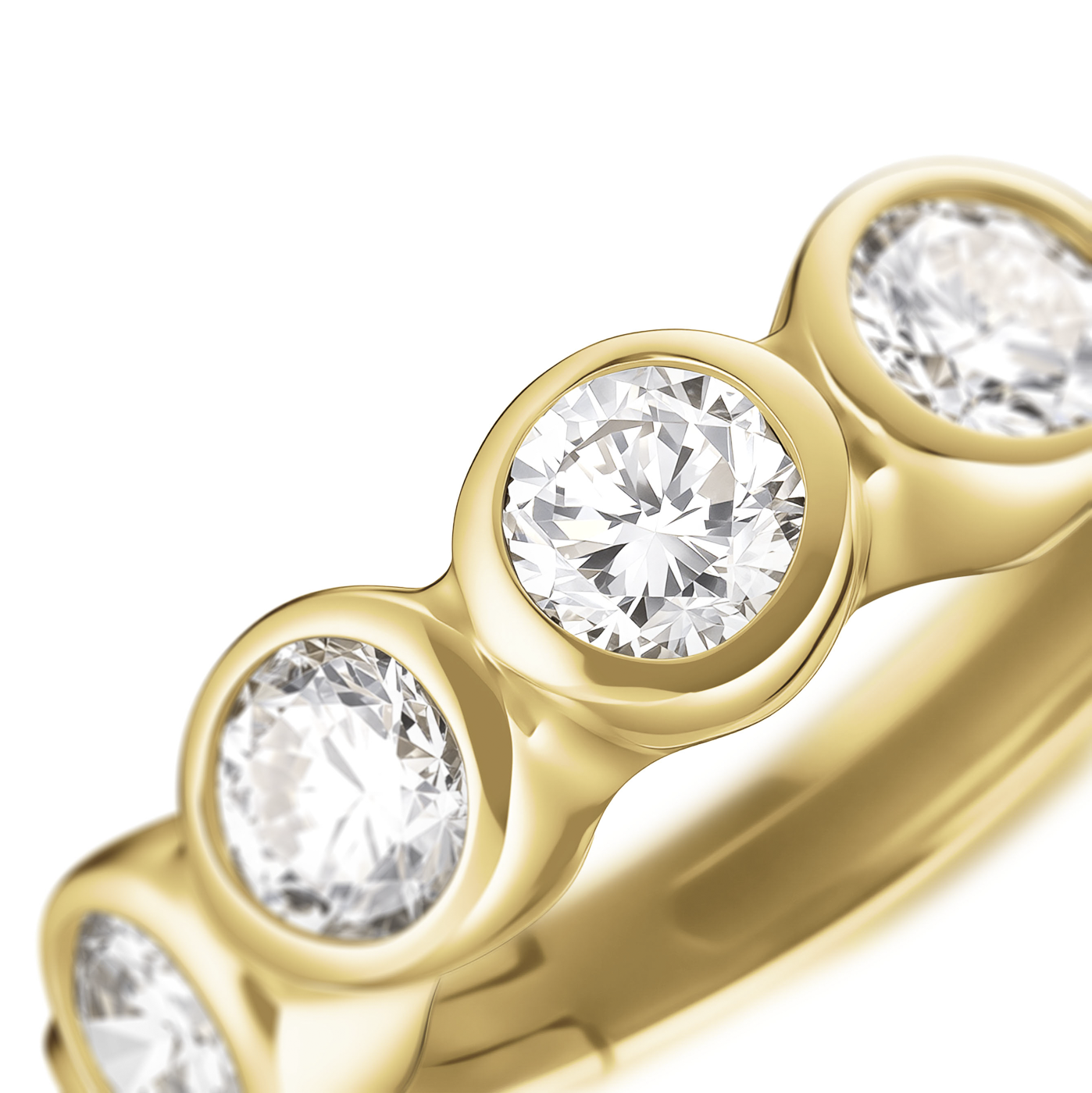 Ohrringe syn. Diamant zus. 0,643ct. 585er Gelbgold Bubble