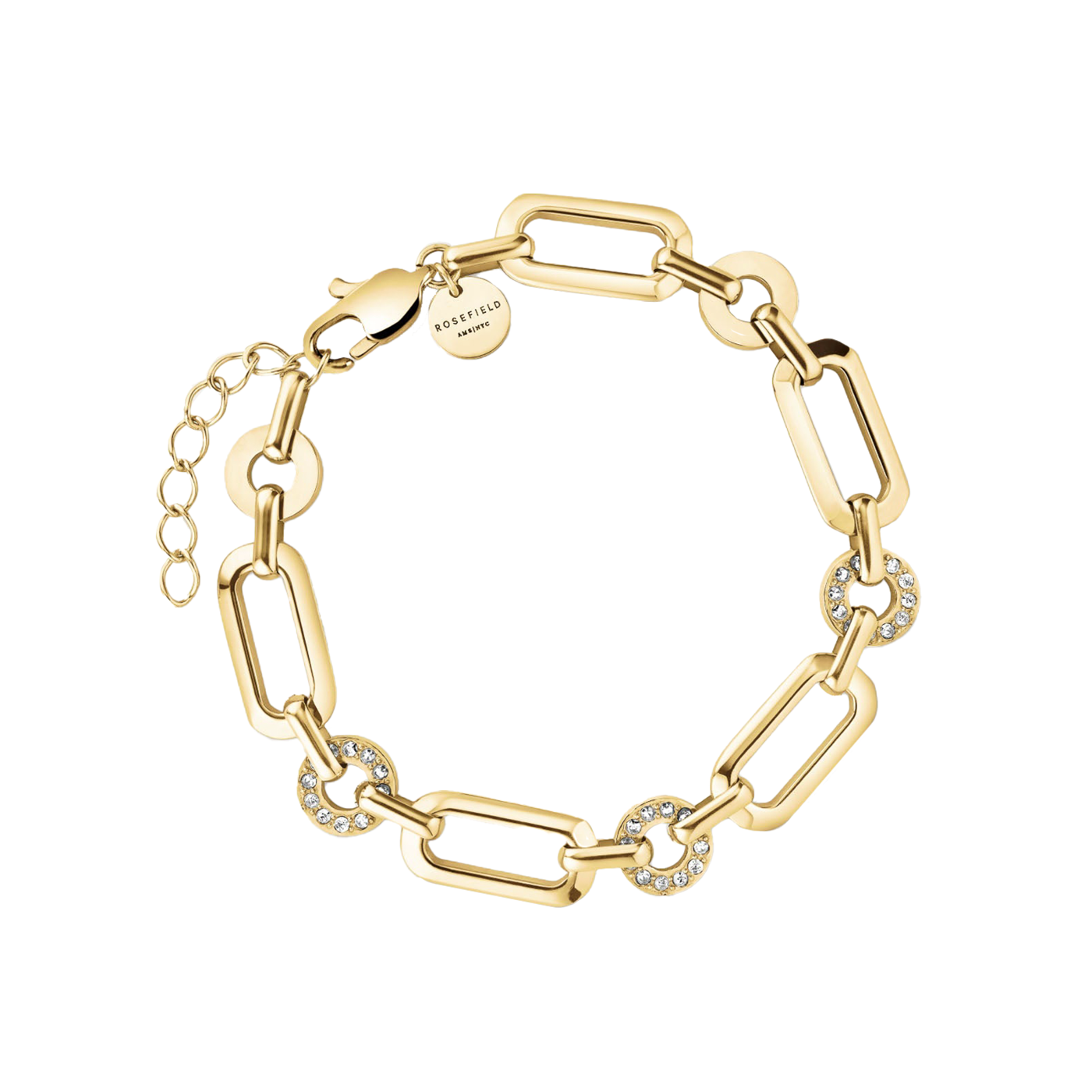 Armband Edelstahl gelb vergoldet Multi Octagon Studs