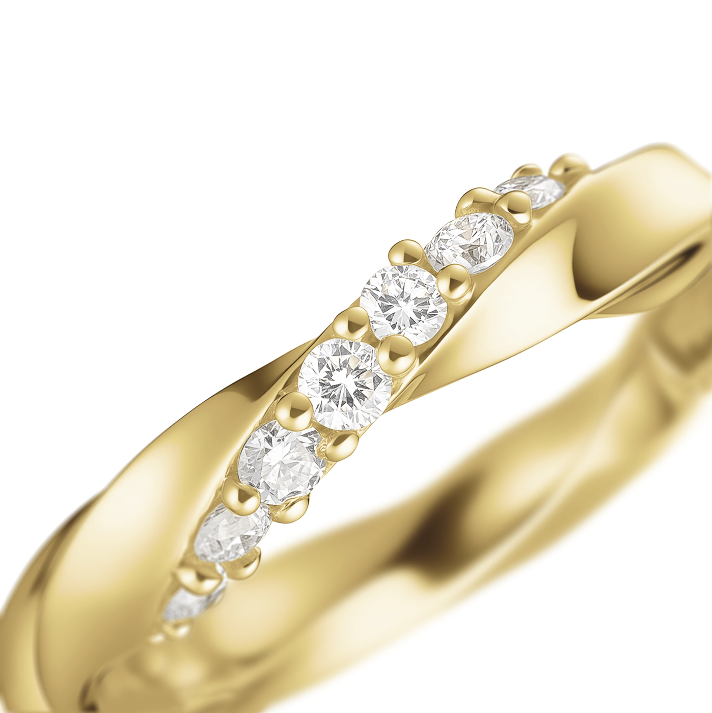 Ohrringe syn. Diamant zus. 0,081ct. 585er Gelbgold Twirl