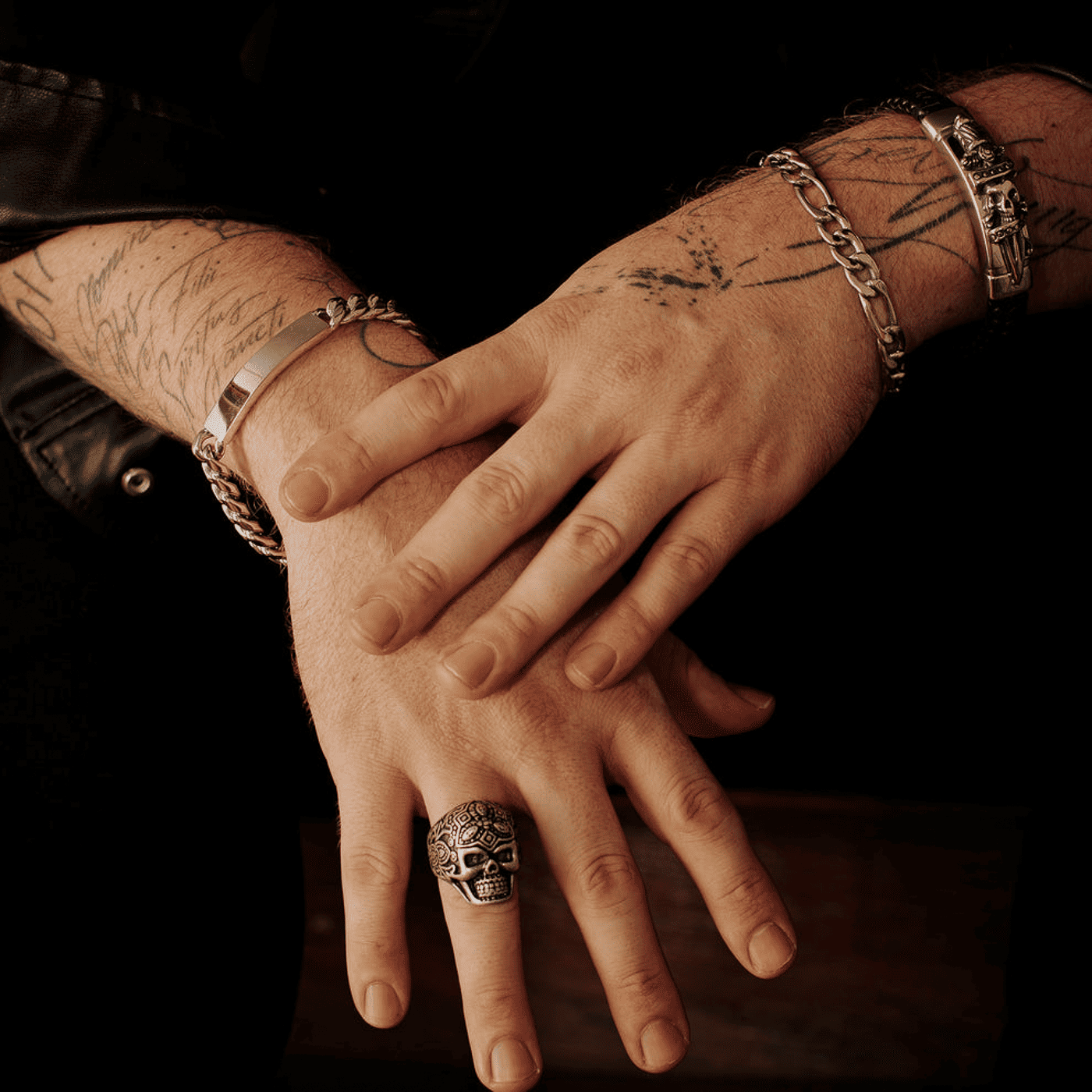 Edelstahlring Totenkopf