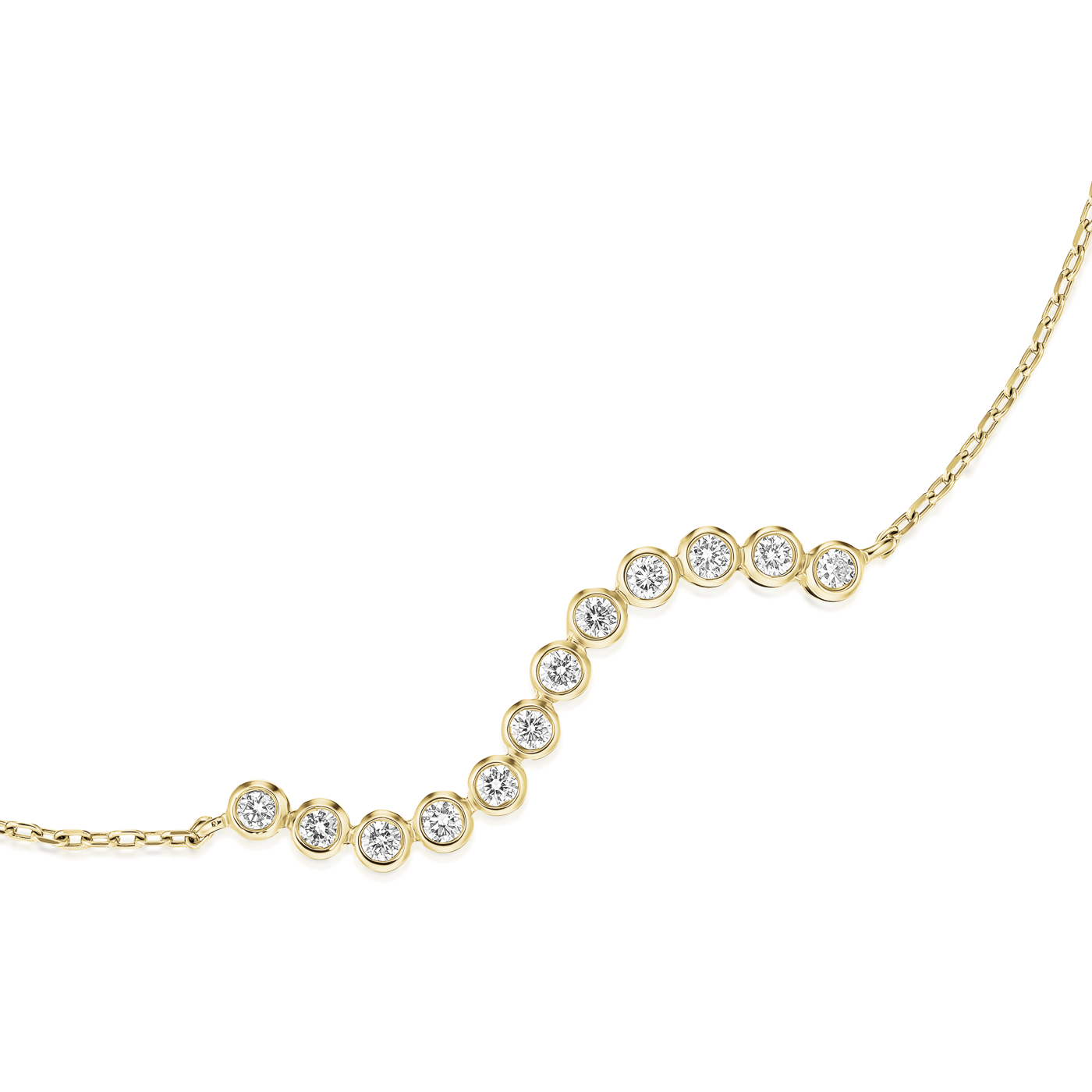 Armband syn. Diamant zus. 0,12ct. 585er Gelbgold Lustre