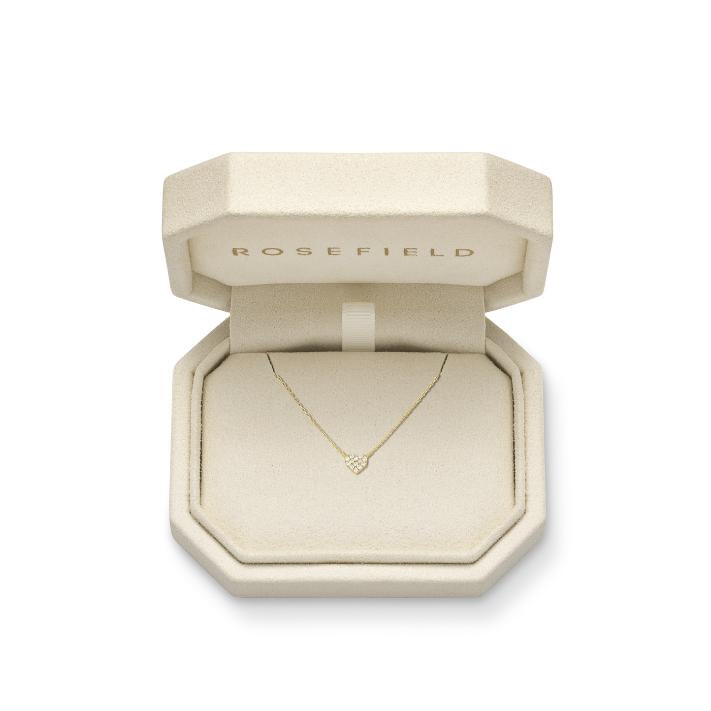 Kette syn. Diamant zus. 0,06ct. 585er Gelbgold Heart Pave