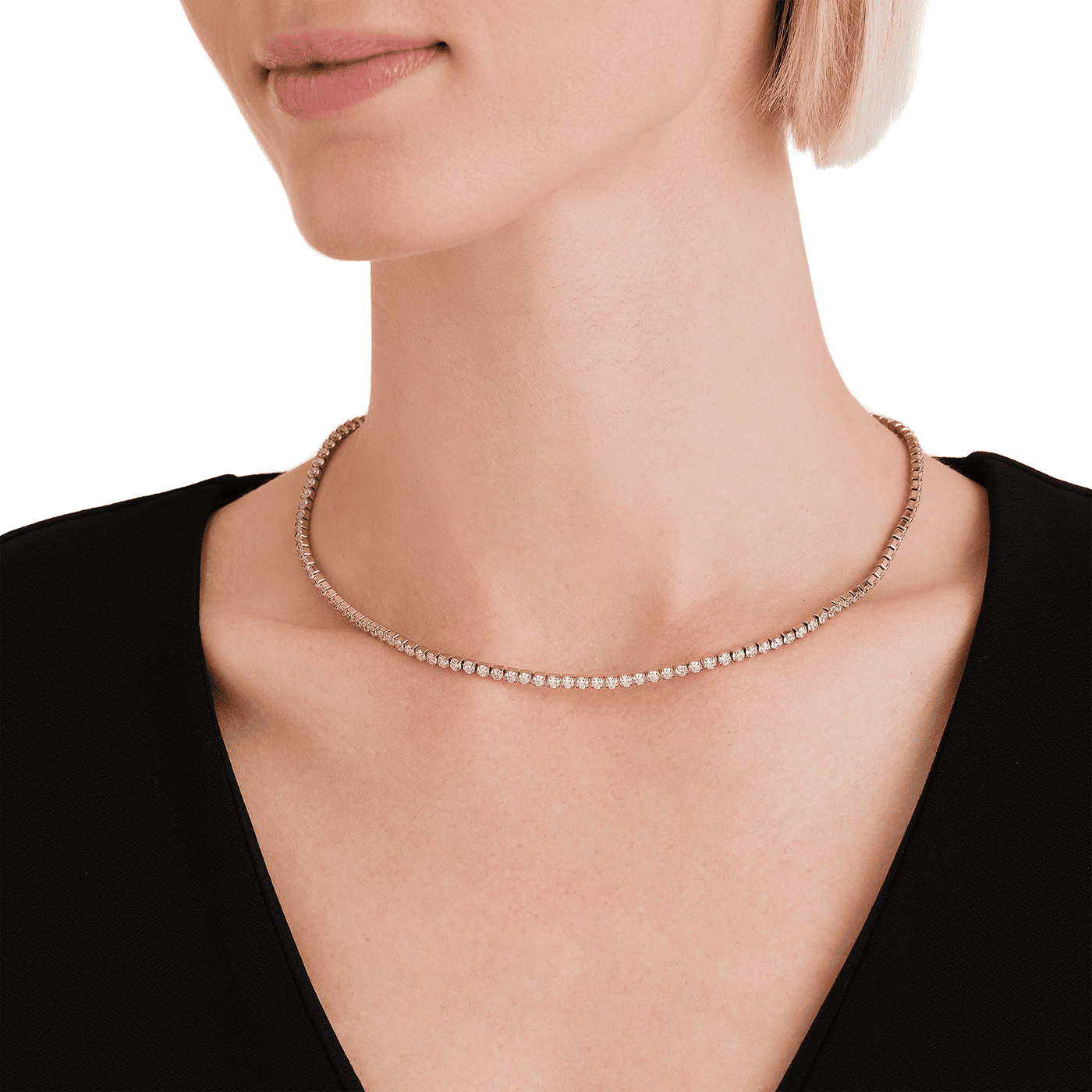 Zirkoniakette Edelstahl gelb vergoldet Tennis Zirkoniakette Edelstahl gelb vergoldet Tennis