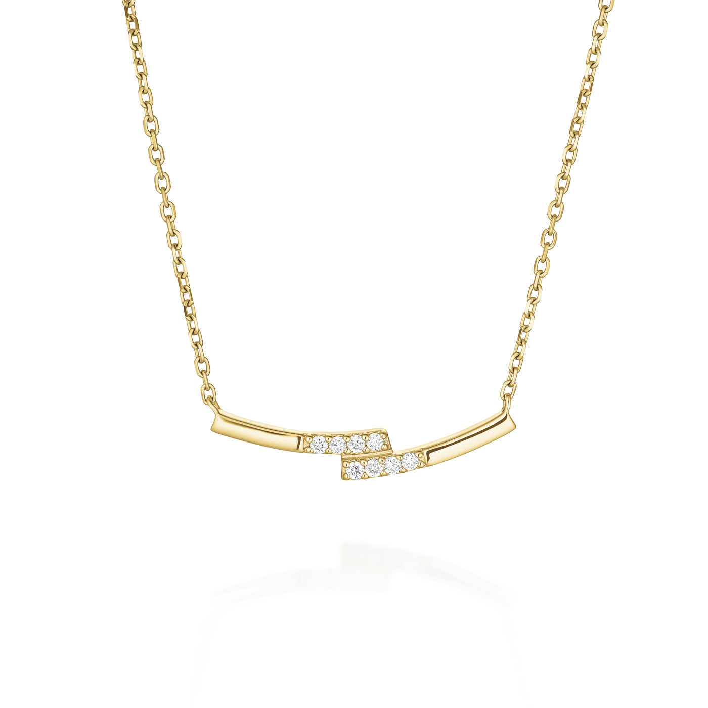 Kette syn. Diamant zus. 0,038ct. 585er Gelbgold 2 Way Kette syn. Diamant zus. 0,038ct. 585er Gelbgold 2 Way