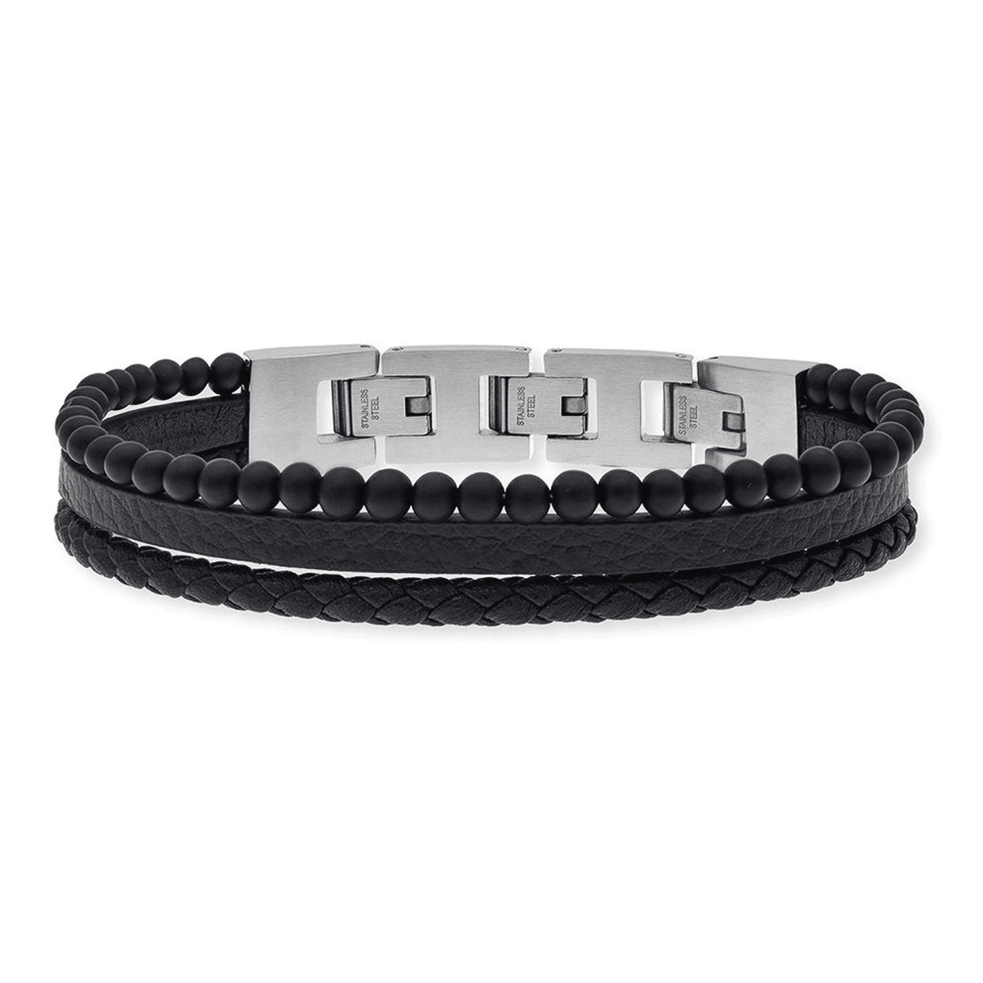 Lederarmband schwarz Tyler