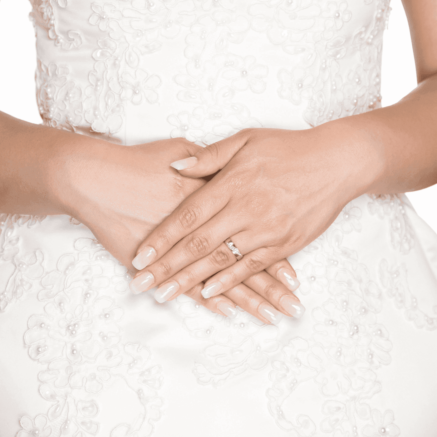 Trauring zus. ca. 0,15 ct. 585er Weißgold Mauritius