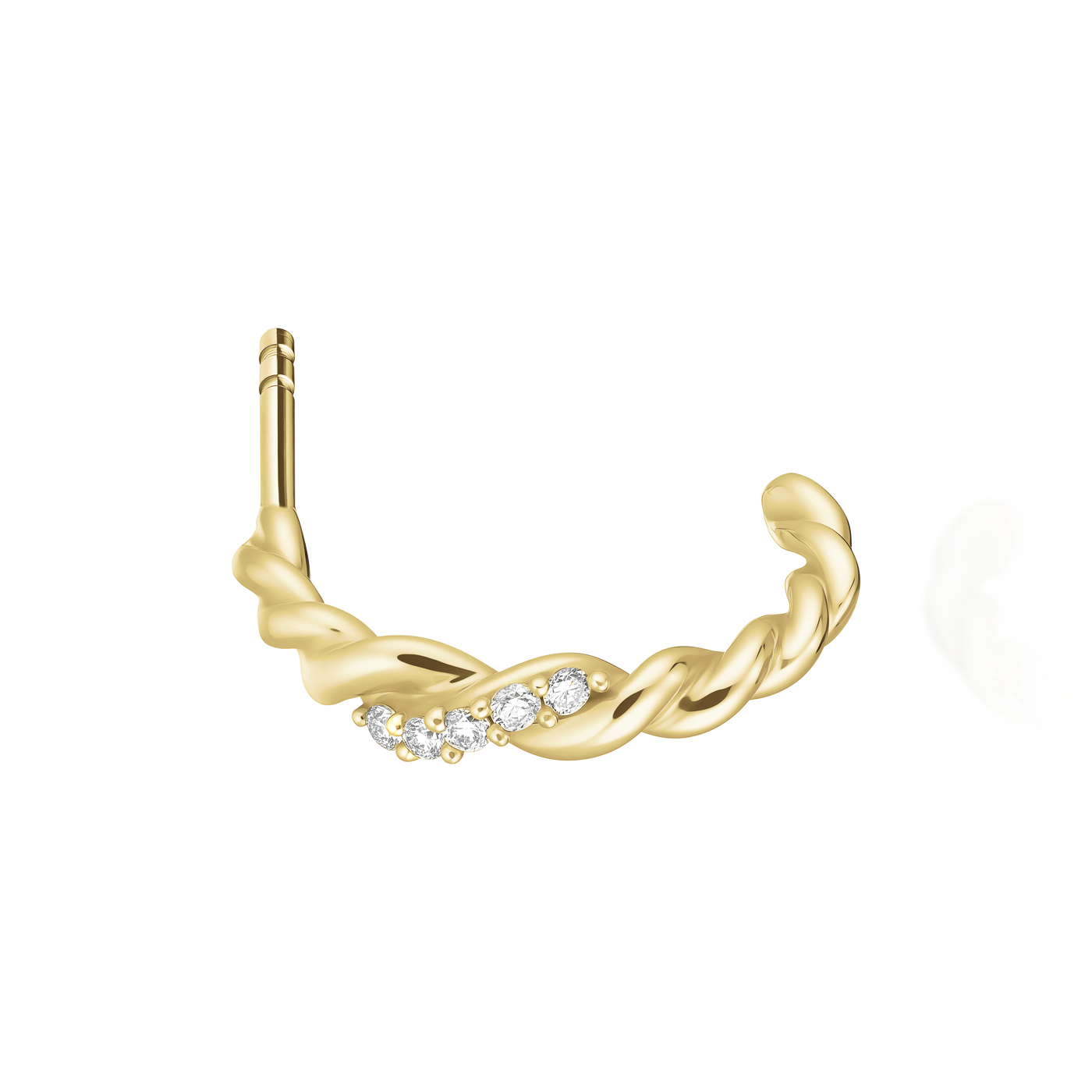 Ohrringe syn. Diamant zus. 0,036ct. 585er Gelbgold Twisted