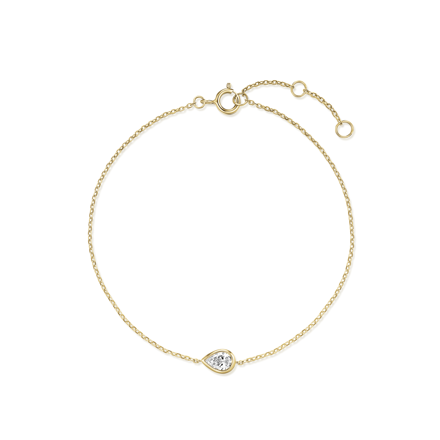 Armband syn. Diamant 0,166ct. 585er Gelbgold Marquise