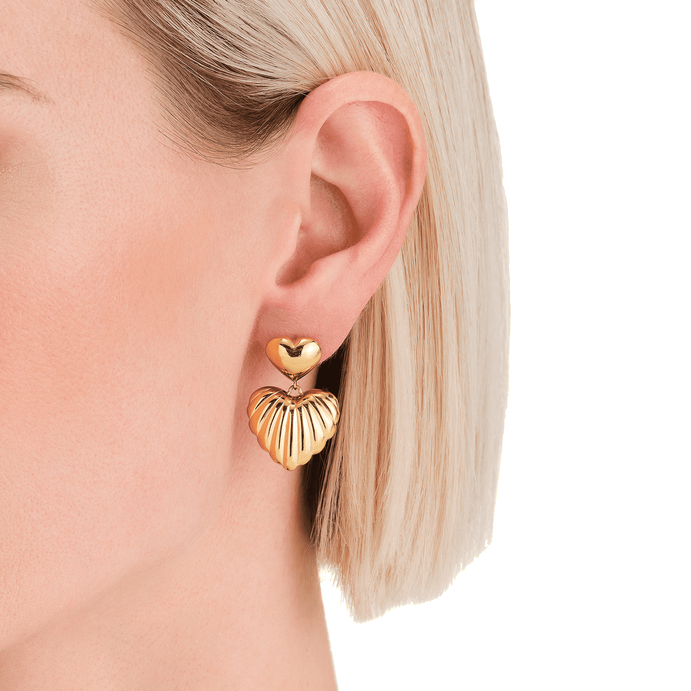 Ohrringe Edelstahl gelb vergoldet Heart