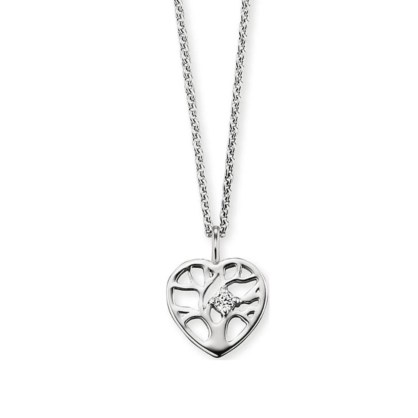 Zirkoniakette 925er Silber Herz Und Lebensbaum Zirkoniakette 925er Silber Herz Und Lebensbaum