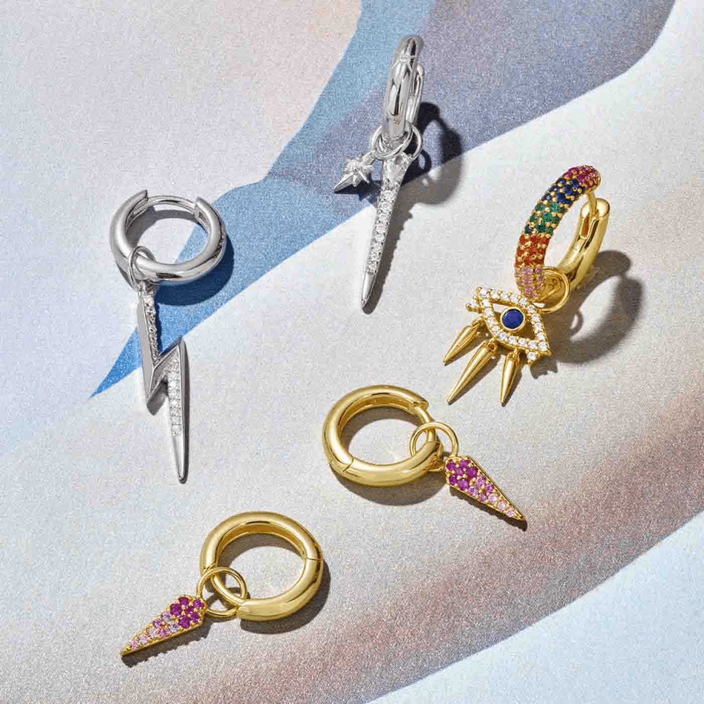 Ohrringe Zirkonia 925er Silber Rising Sun Ohrringe Zirkonia 925er Silber Rising Sun