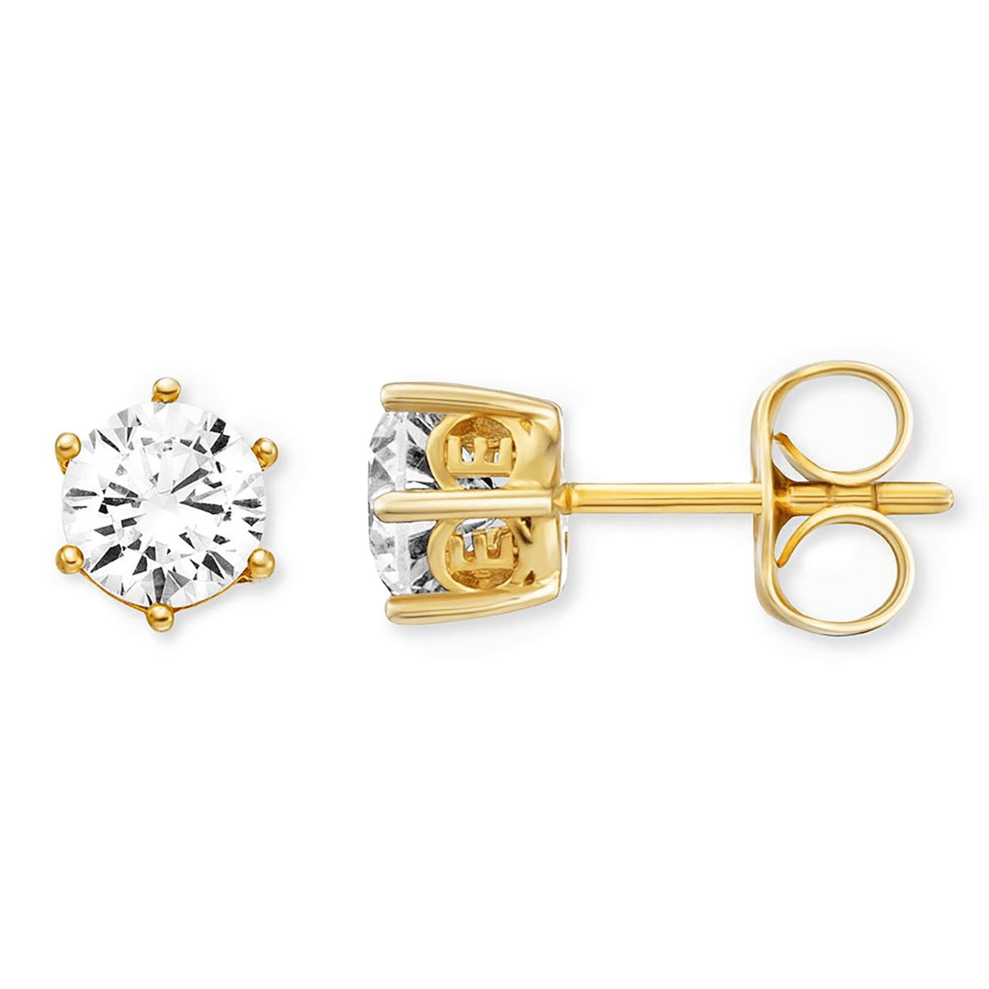 Ohrringe Zirkonia 925er Silber gelb vergoldet Basic