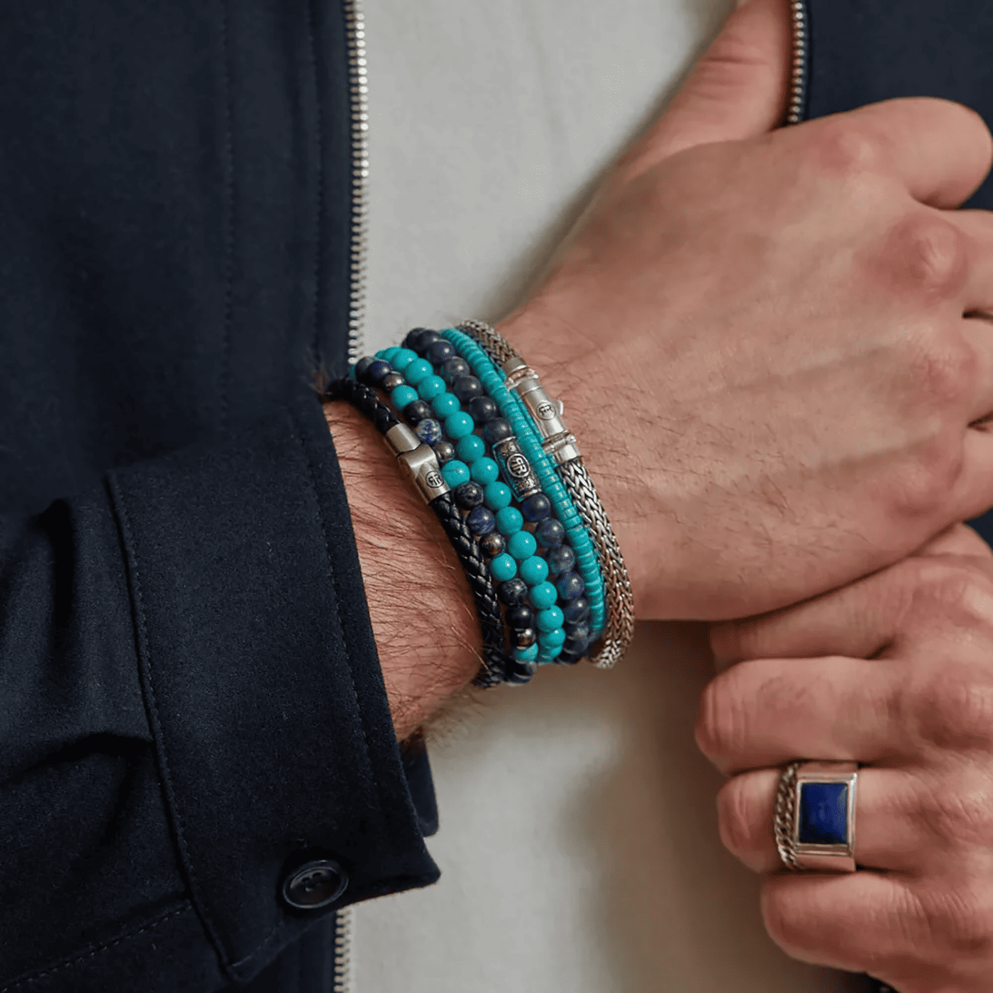 Armband Edelstahl Midnight Blue Vintage Armband Edelstahl Midnight Blue Vintage