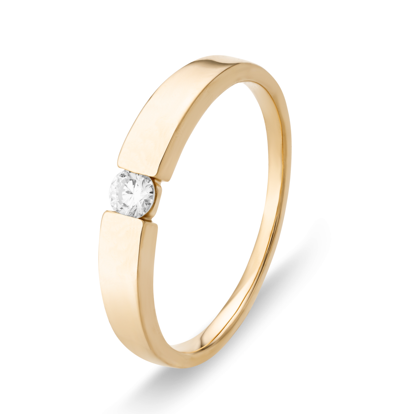 Ring Diamant ca. 0,10 ct. 585er Gelbgold In Love Solitär Ring Diamant ca. 0,10 ct. 585er Gelbgold In Love Solitär