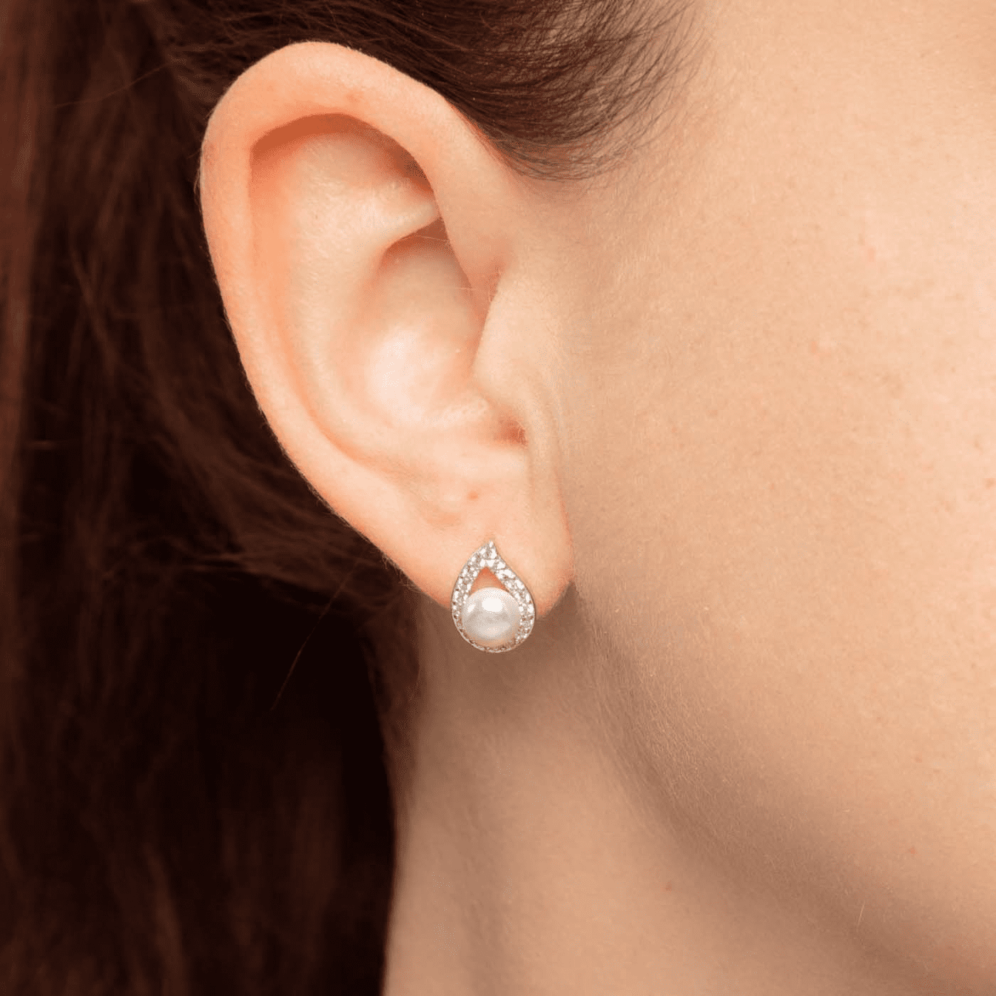 Perlenohrringe Zirkonia 925er Silber Süßwasser-Zuchtperle Perlenohrringe Zirkonia 925er Silber Süßwasser-Zuchtperle