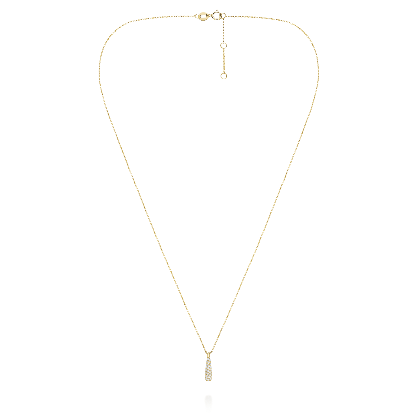 Kette syn. Diamant zus. 0,11ct. 585er Gelbgold Aurora Pave