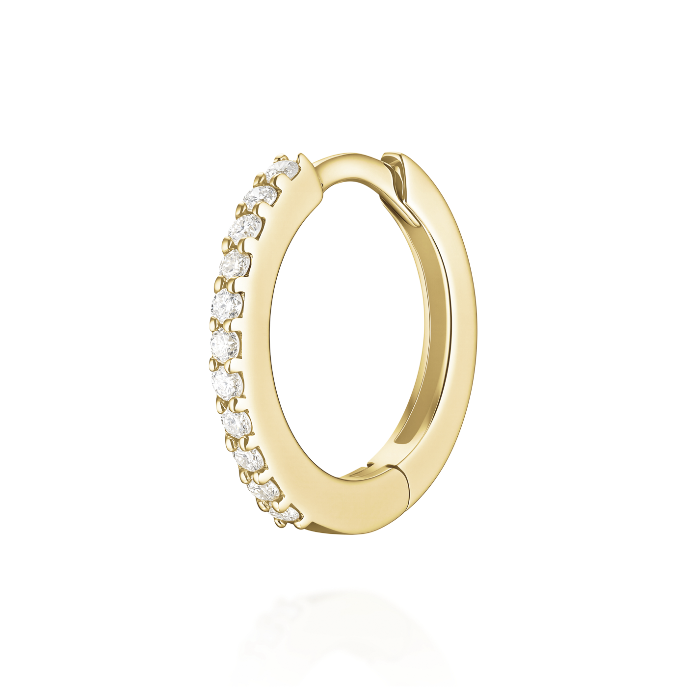 Ohrringe syn. Diamant zus. 0,111ct. 585er Gelbgold Glow