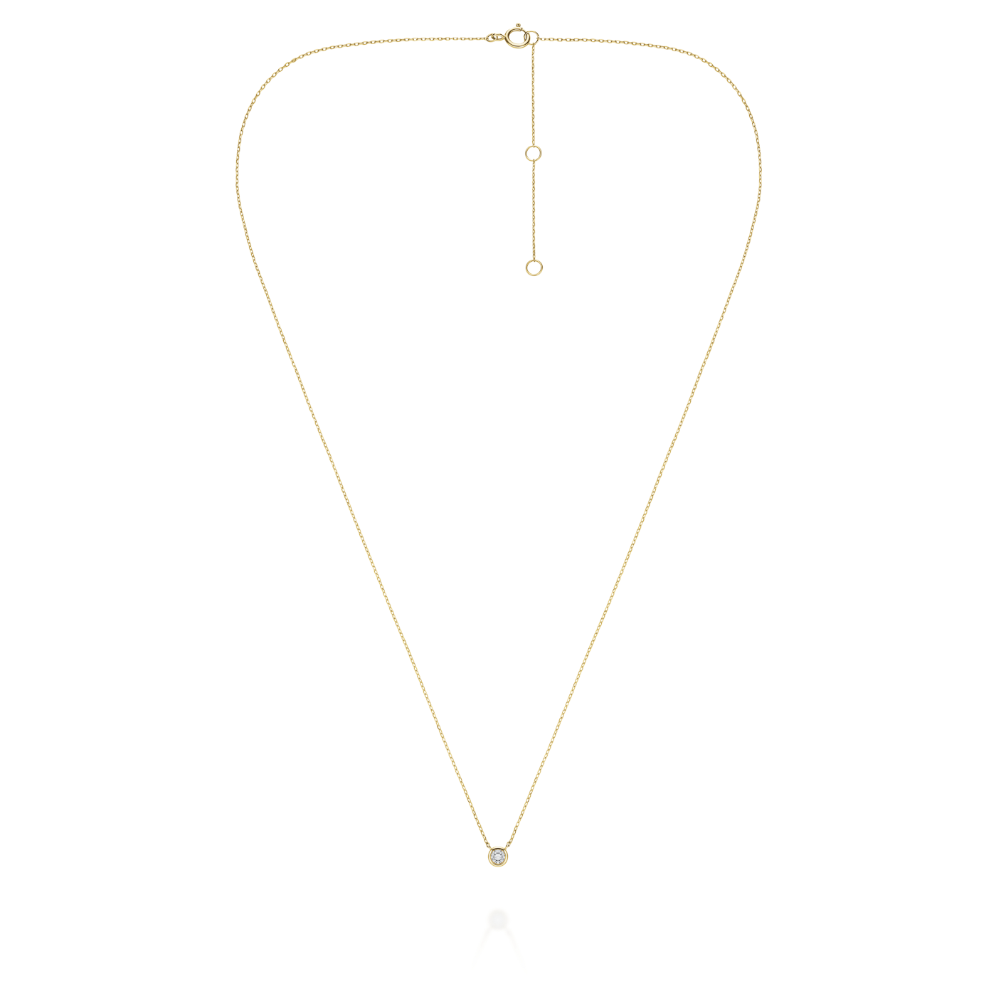 Kette syn. Diamant 0,115ct. 585er Gelbgold Solitaire Kette syn. Diamant 0,115ct. 585er Gelbgold Solitaire