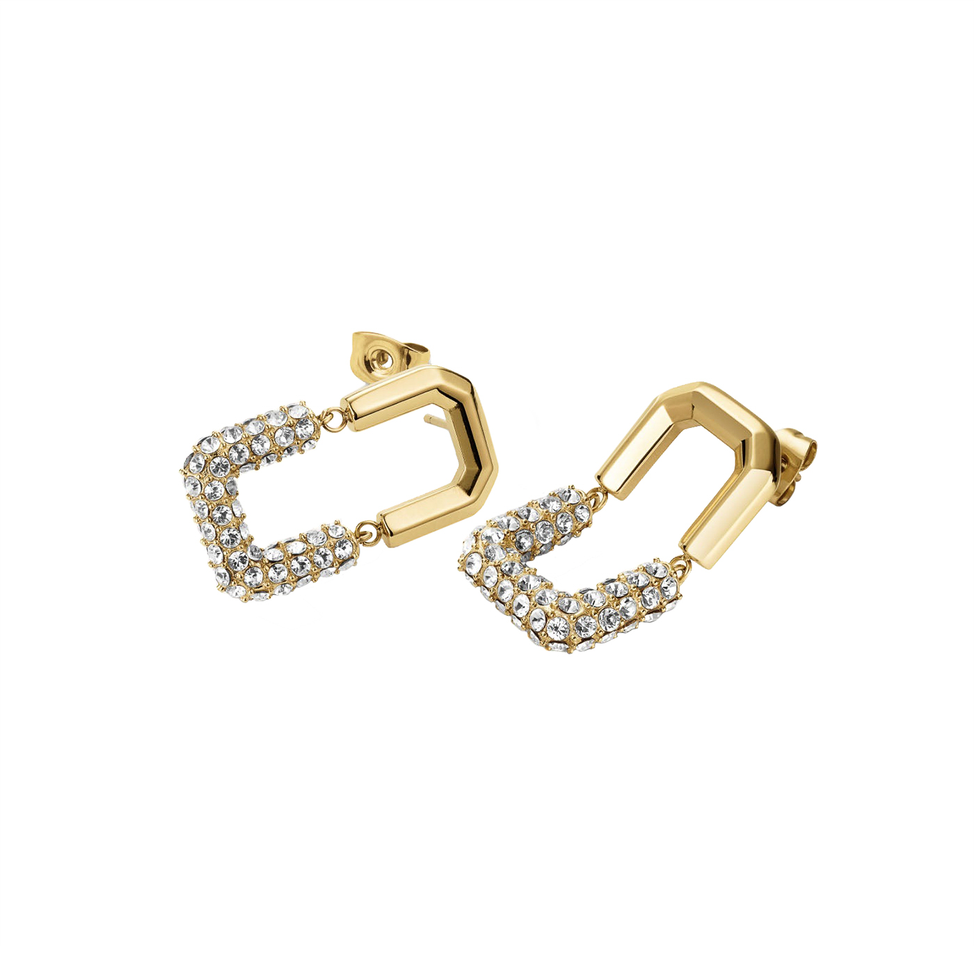 Ohrringe Zirkonia Edelstahl gelb vergoldet Octagon Ohrringe Zirkonia Edelstahl gelb vergoldet Octagon